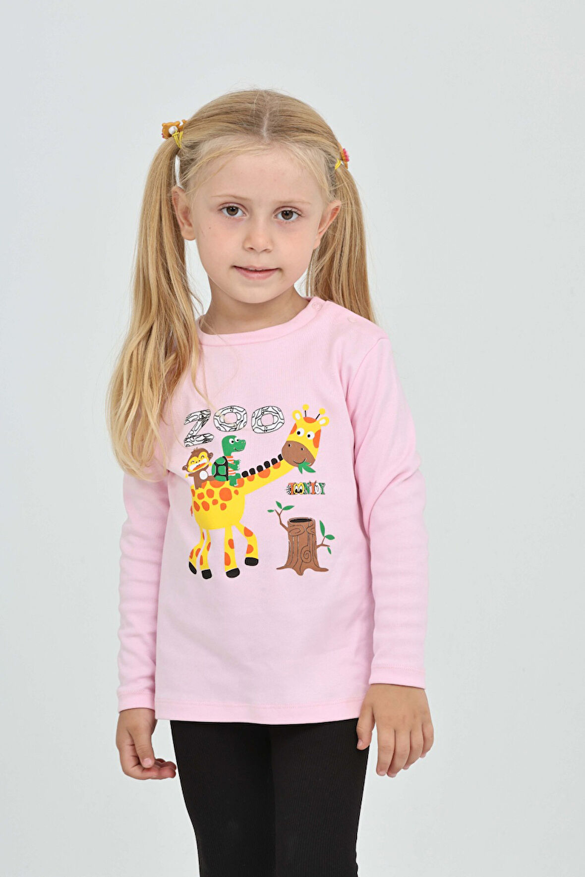 Toontoy Kız Çocuk Zürafa Baskılı Sweatshirt