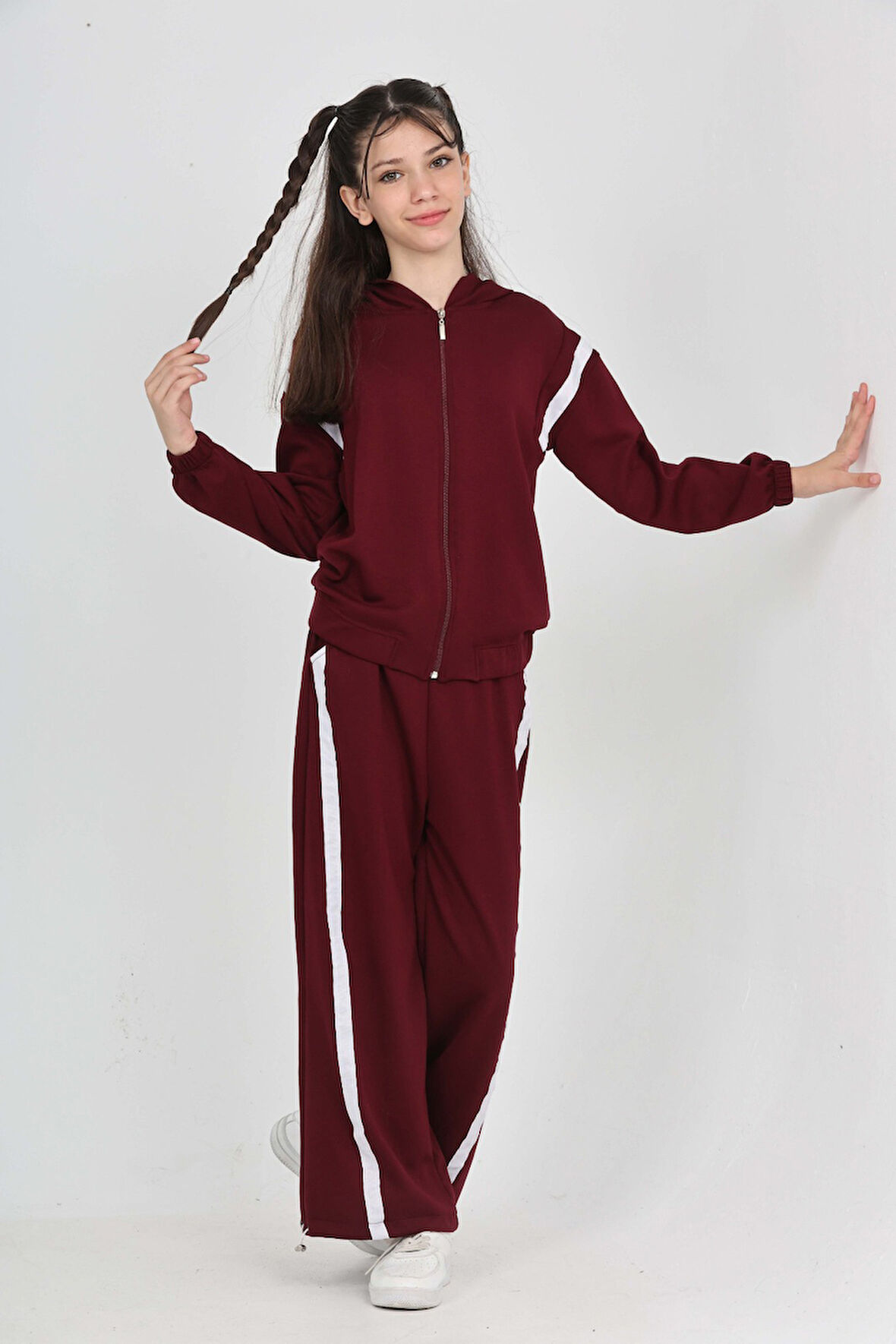 Toontoy Kız Çocuk Şerit Detaylı Eşofman Takım