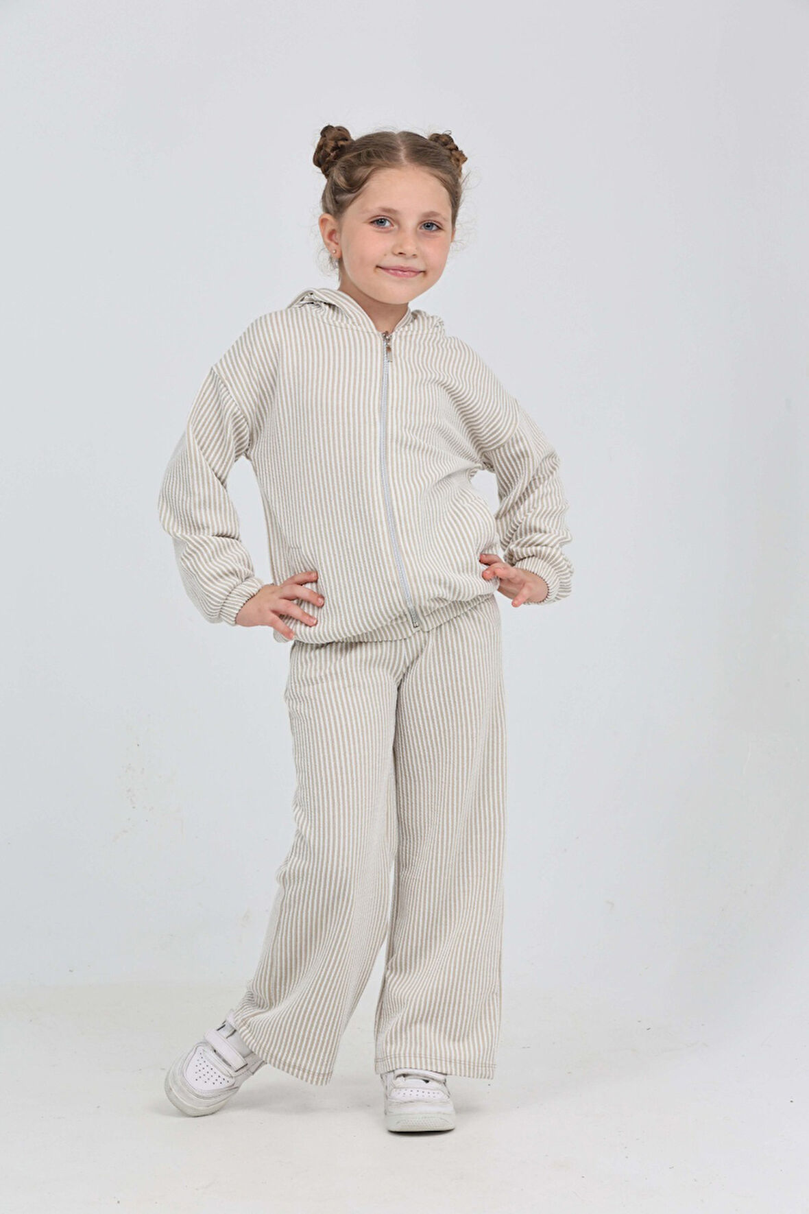 Toontoy Kız Çocuk Çizgili Eşofman Takım