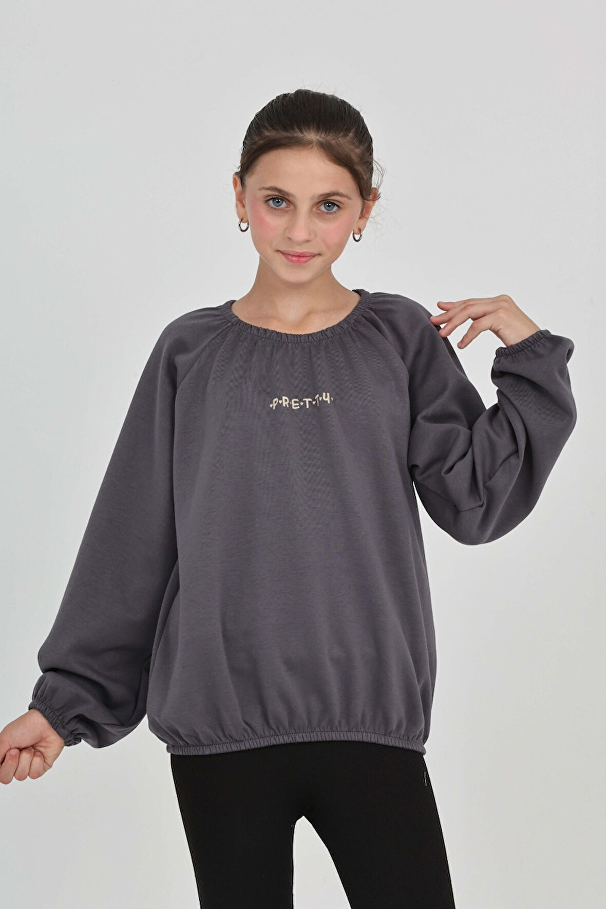 Toontoy Kız Çocuk Pretty Baskılı Sweatshirt