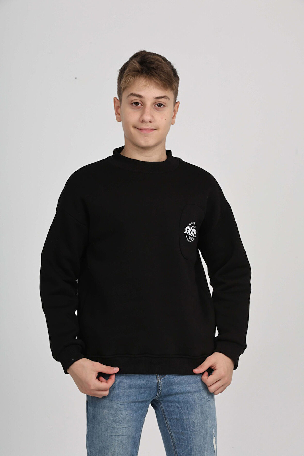 Toontoy Erkek Çocuk Cep Skate Baskılı Sweatshirt