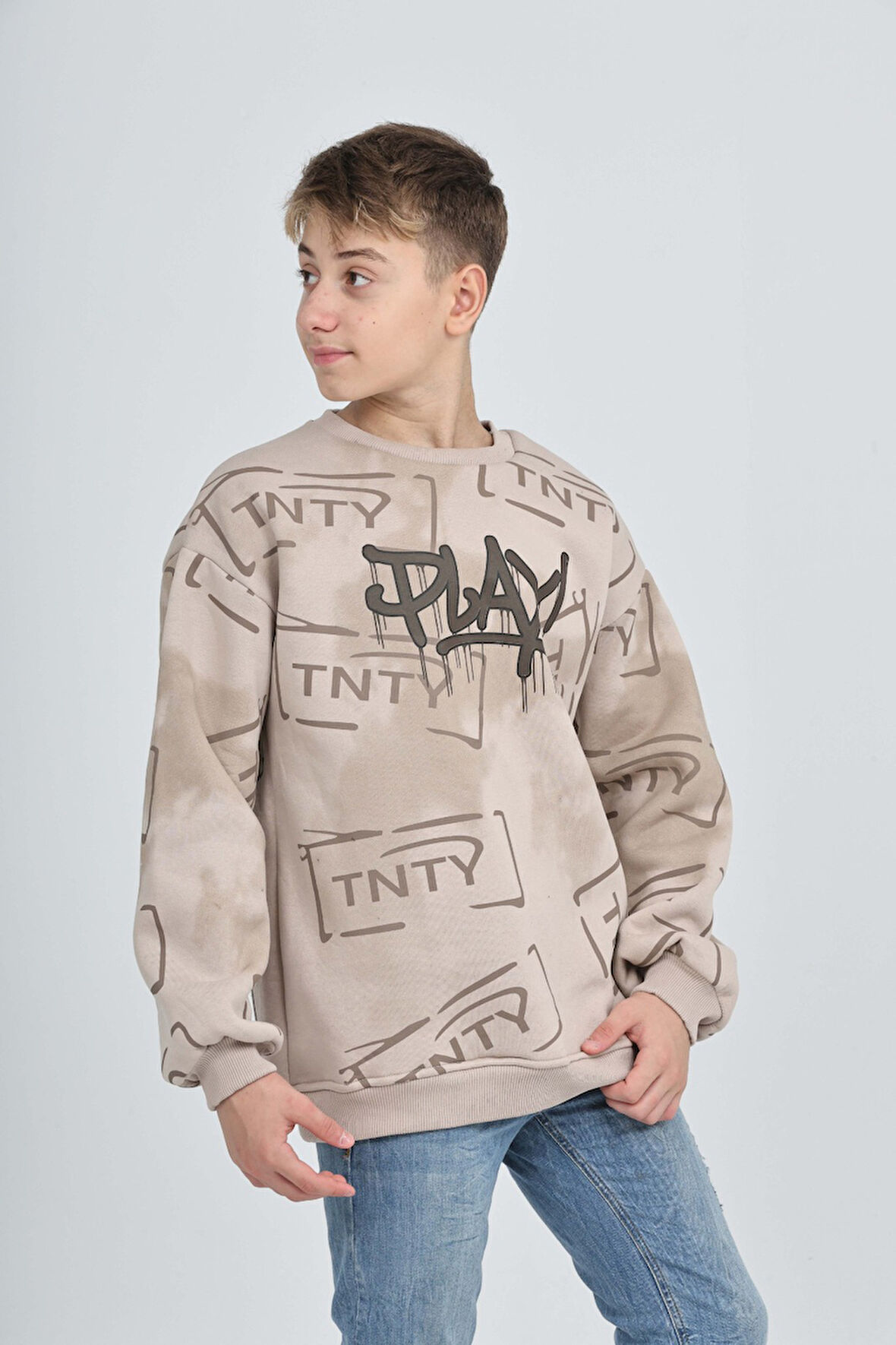 Toontoy Erkek Çocuk Play Baskılı Sweatshirt