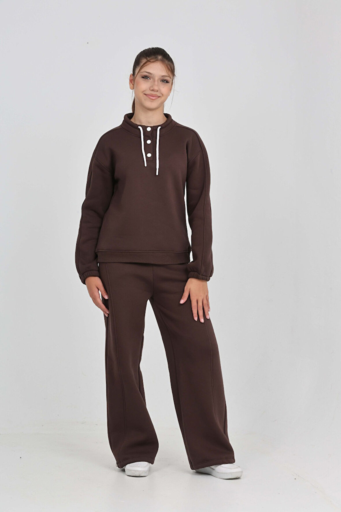 Toontoy Kız Çocuk Yaka Çıtçıtlı Eşofman Takım