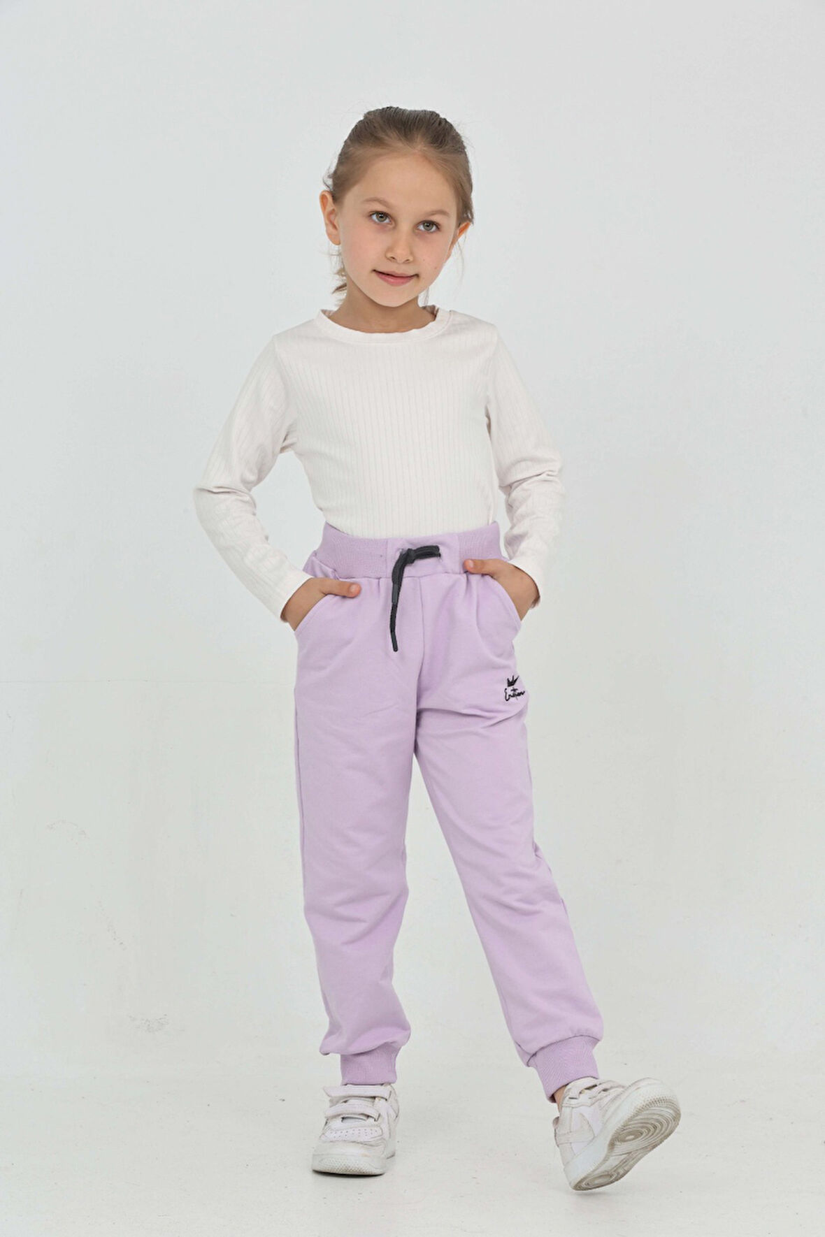 Toontoy Kız Çocuk Taç Nakışlı Eşofman Alt