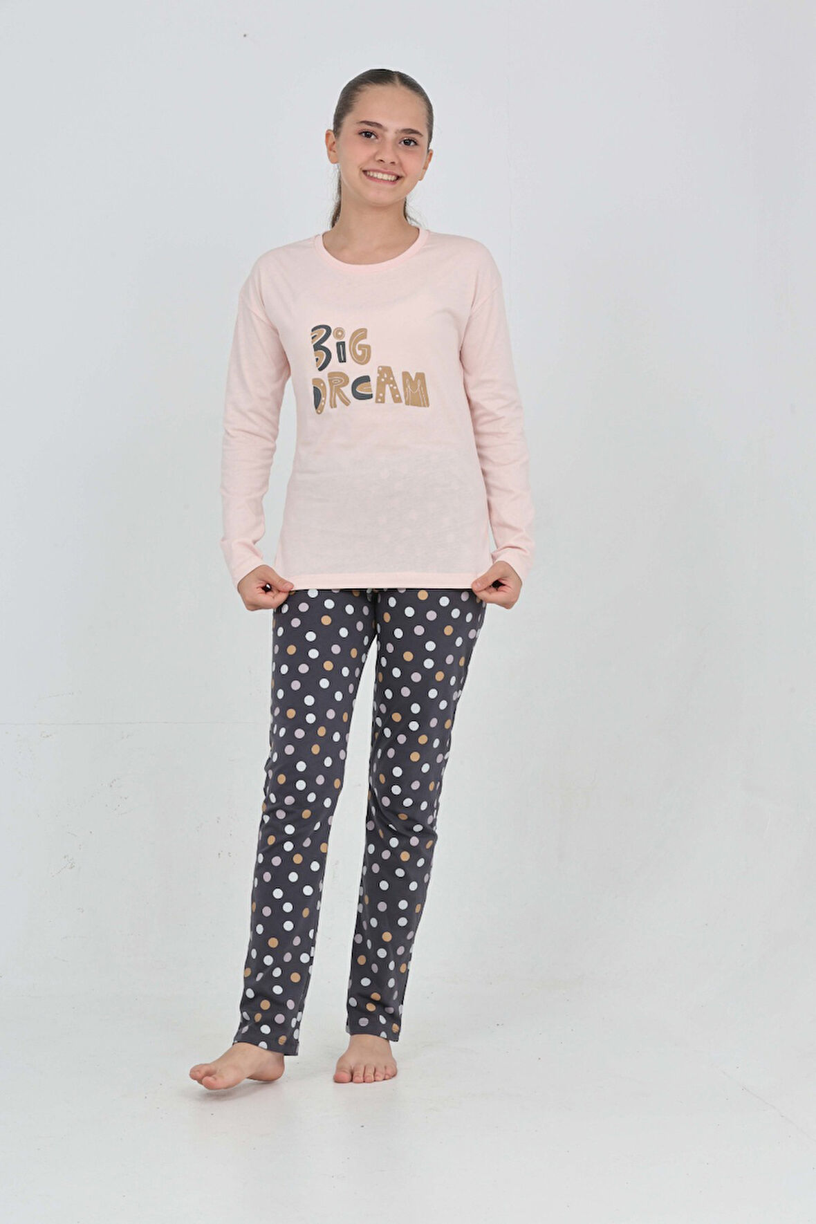 Toontoy Kız Çocuk Big Dream Baskılı Pijama Takım