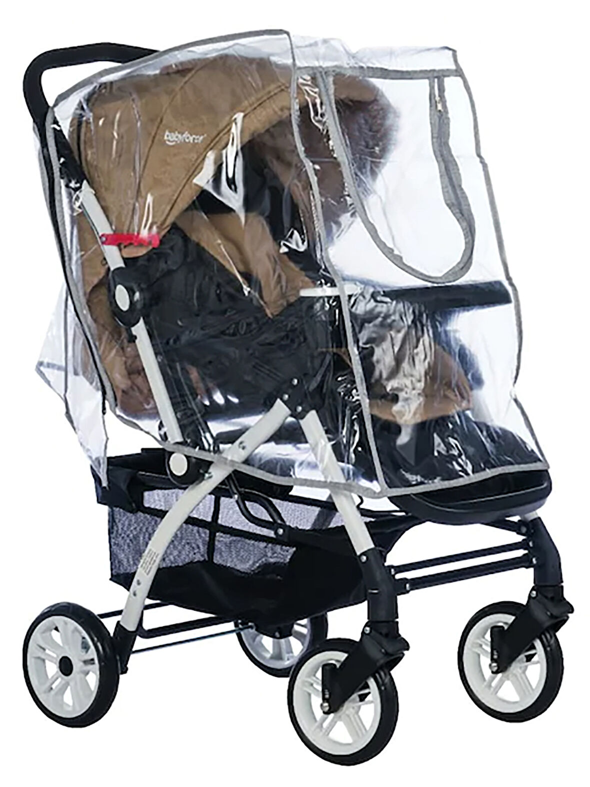 Kujju Lüks Fermuarlı Reflektörlü Yağmurluk Şeffaf