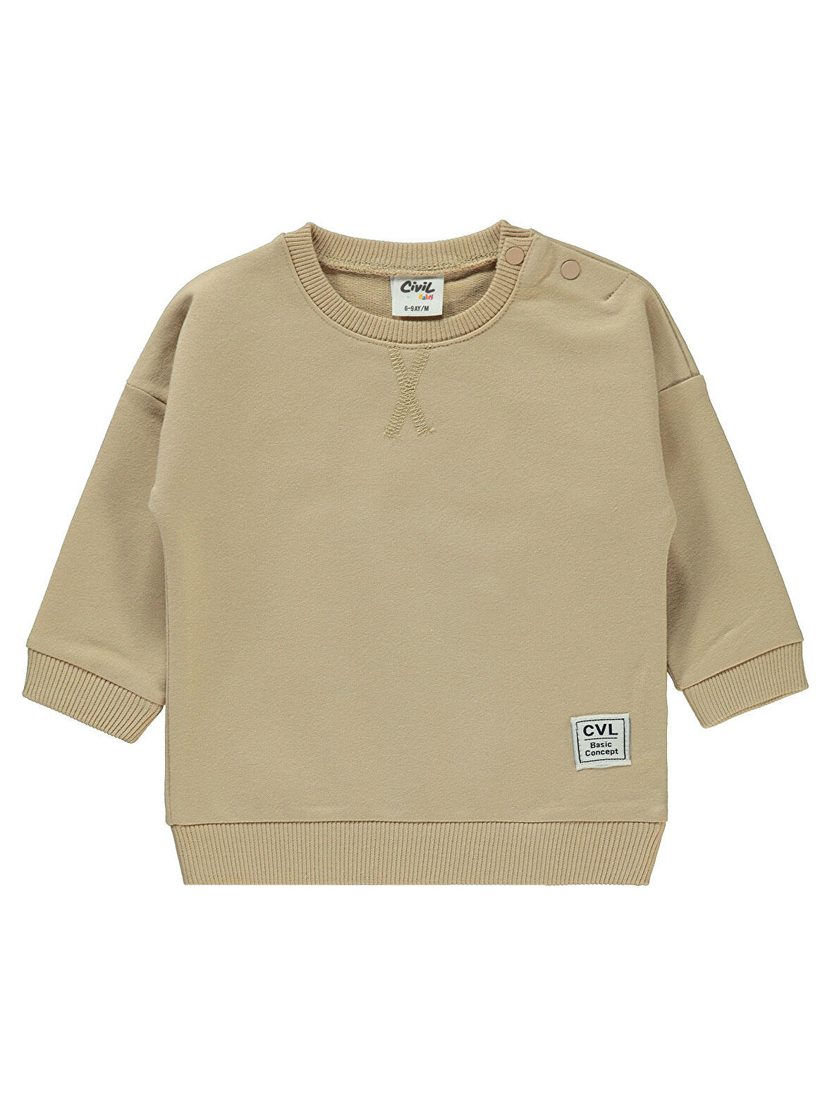 Civil Baby Erkek Bebek Sweatshirt 6-18 Ay Sütlü Kahve