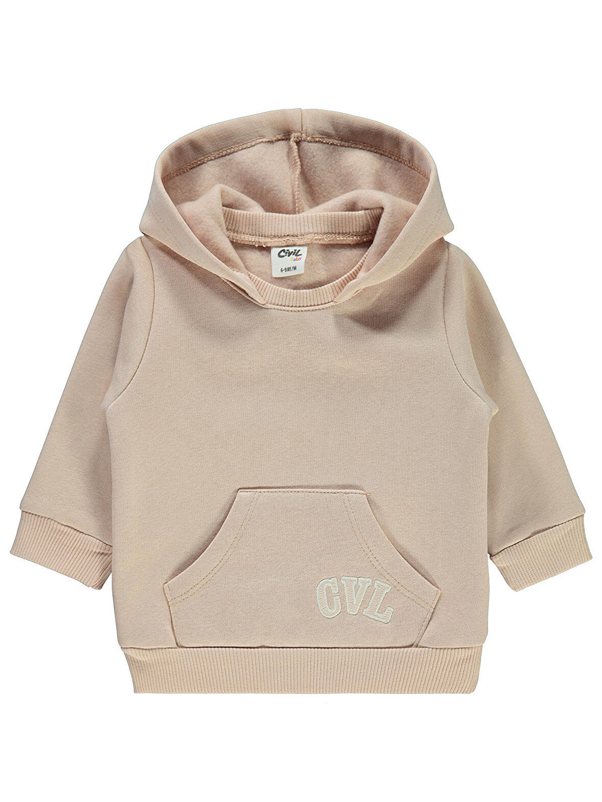 Civil Baby Kız Bebek Kapüşonlu Sweatshirt 6-18 Ay Pudra