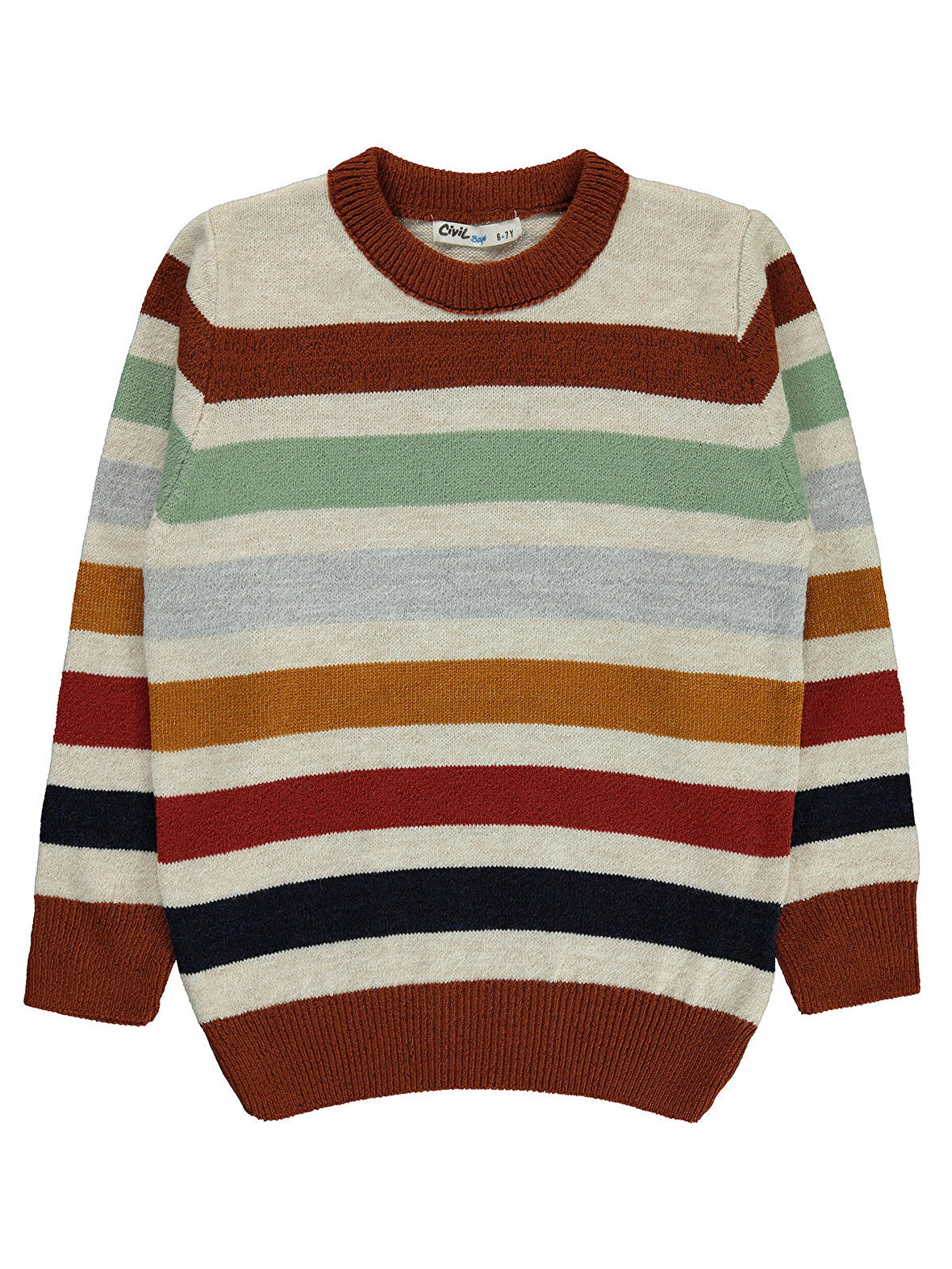 Civil Boys Erkek Çocuk Triko Kazak 6-9 Yaş Bakır