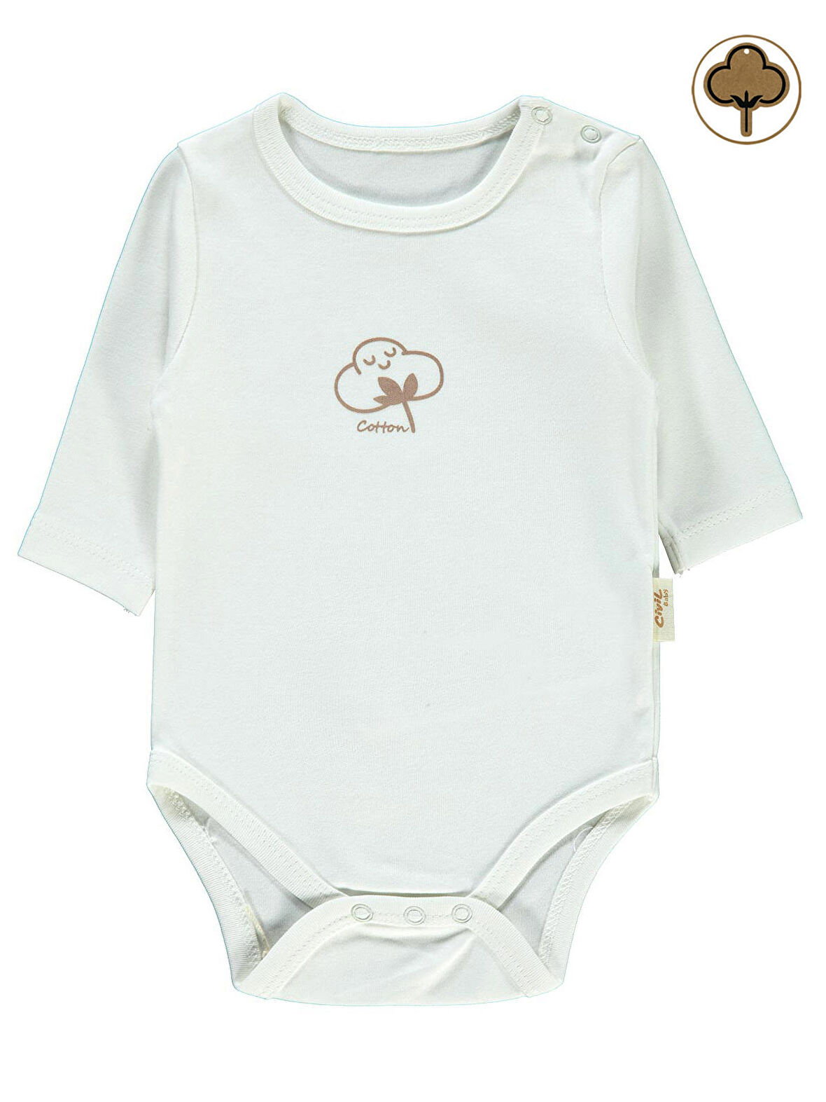 Civil Baby Bebek Organik Çıtçıtlı Badi 0-18 Ay Ekru