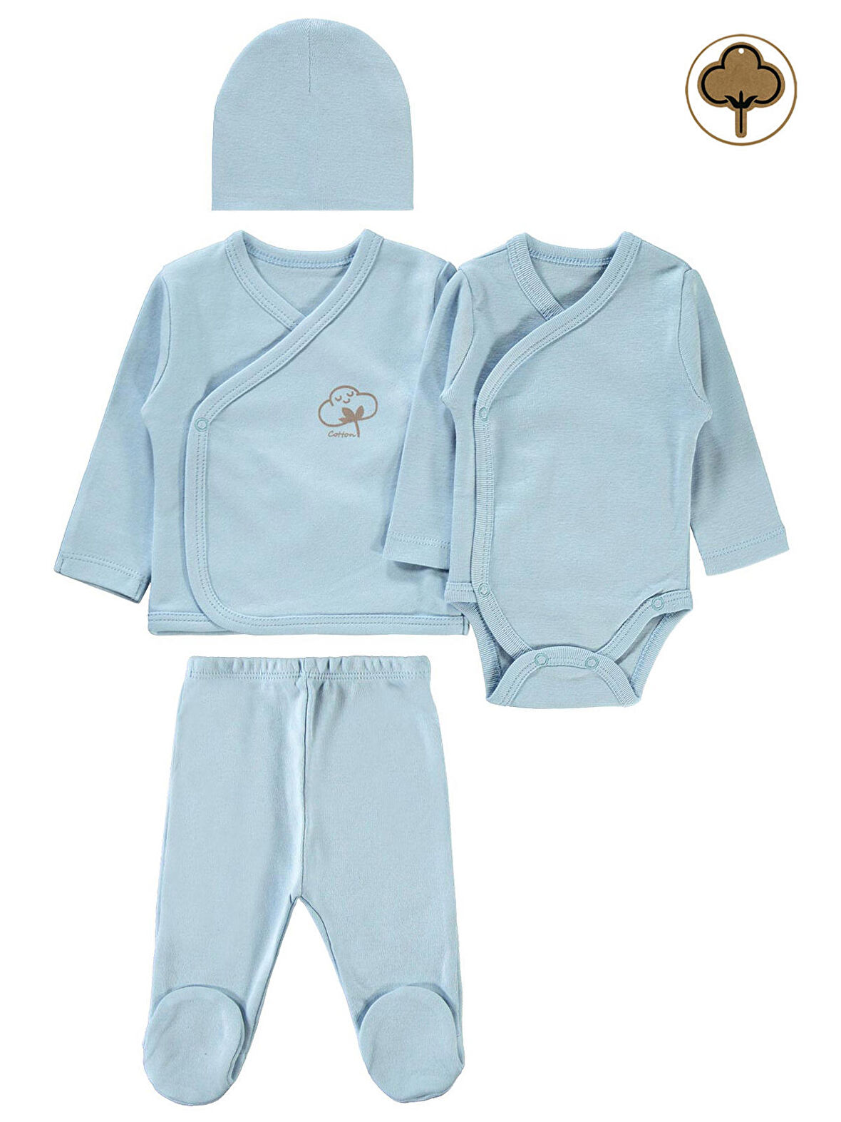 Civil Baby Organik Prematüre Zıbın Takımı Mavi