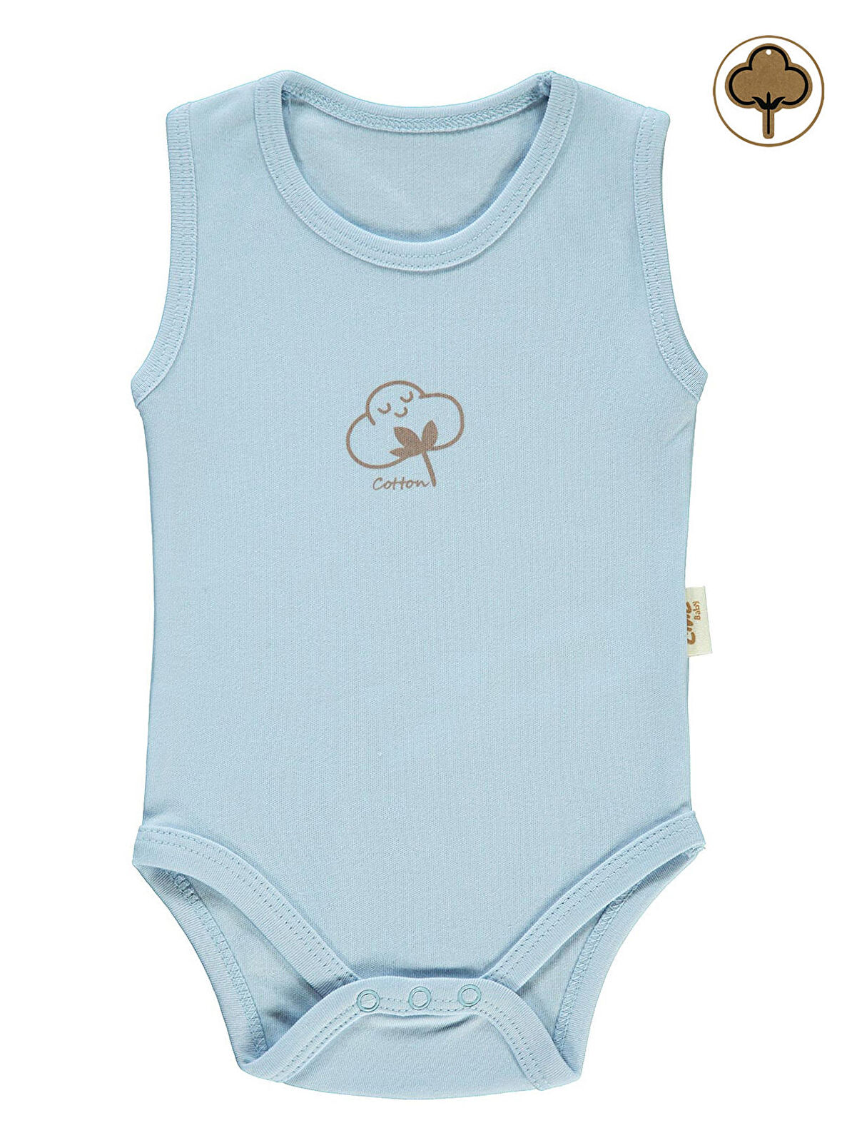 Civil Baby Bebek Organik Çıtçıtlı Badi 0-18 Ay Mavi