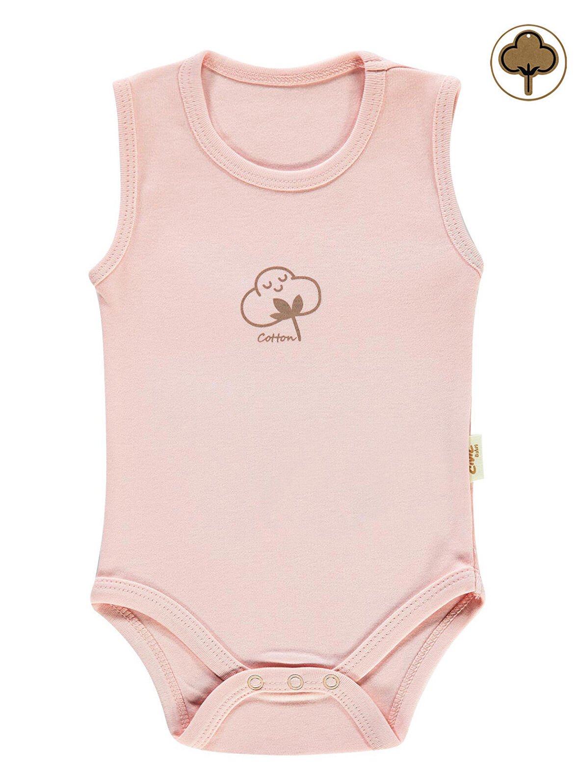 Civil Baby Bebek Organik Çıtçıtlı Badi 0-18 Ay Pembe