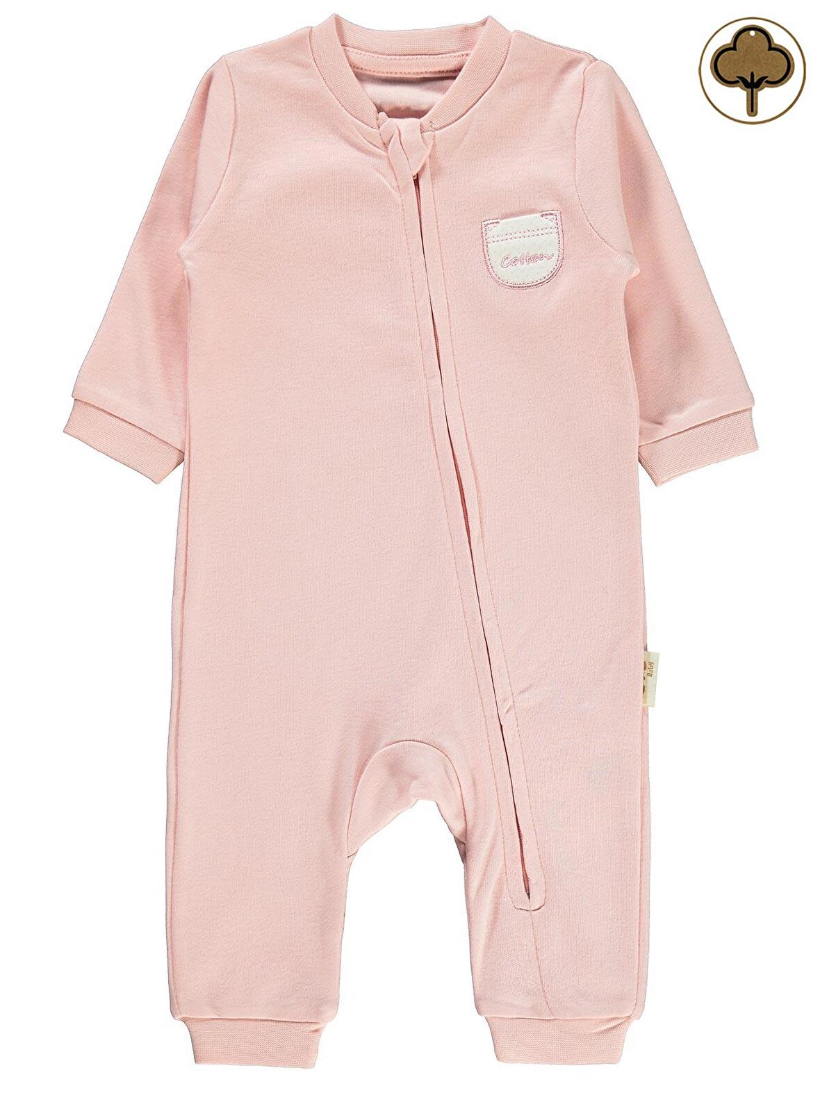 Civil Baby Bebek Organik Patikli Tulum 0-6 Ay Pembe