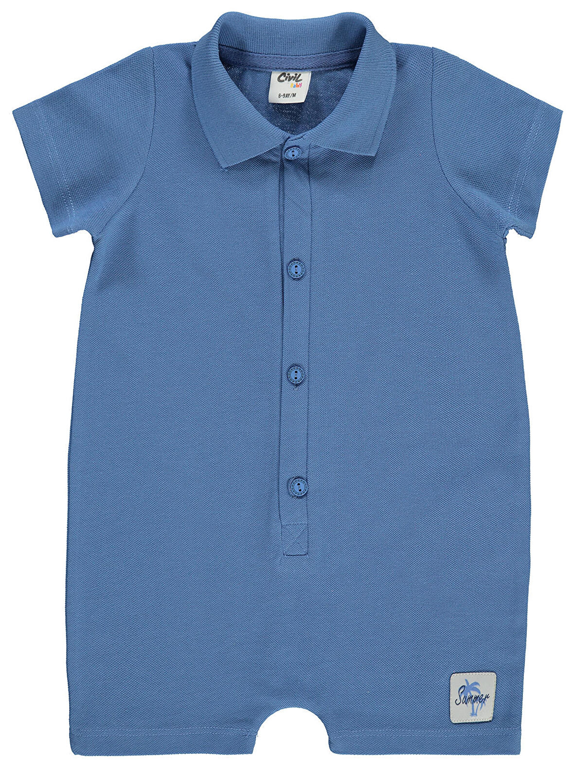 Civil Baby Erkek Bebek Patiksiz Tulum 6-18 Ay Mavi