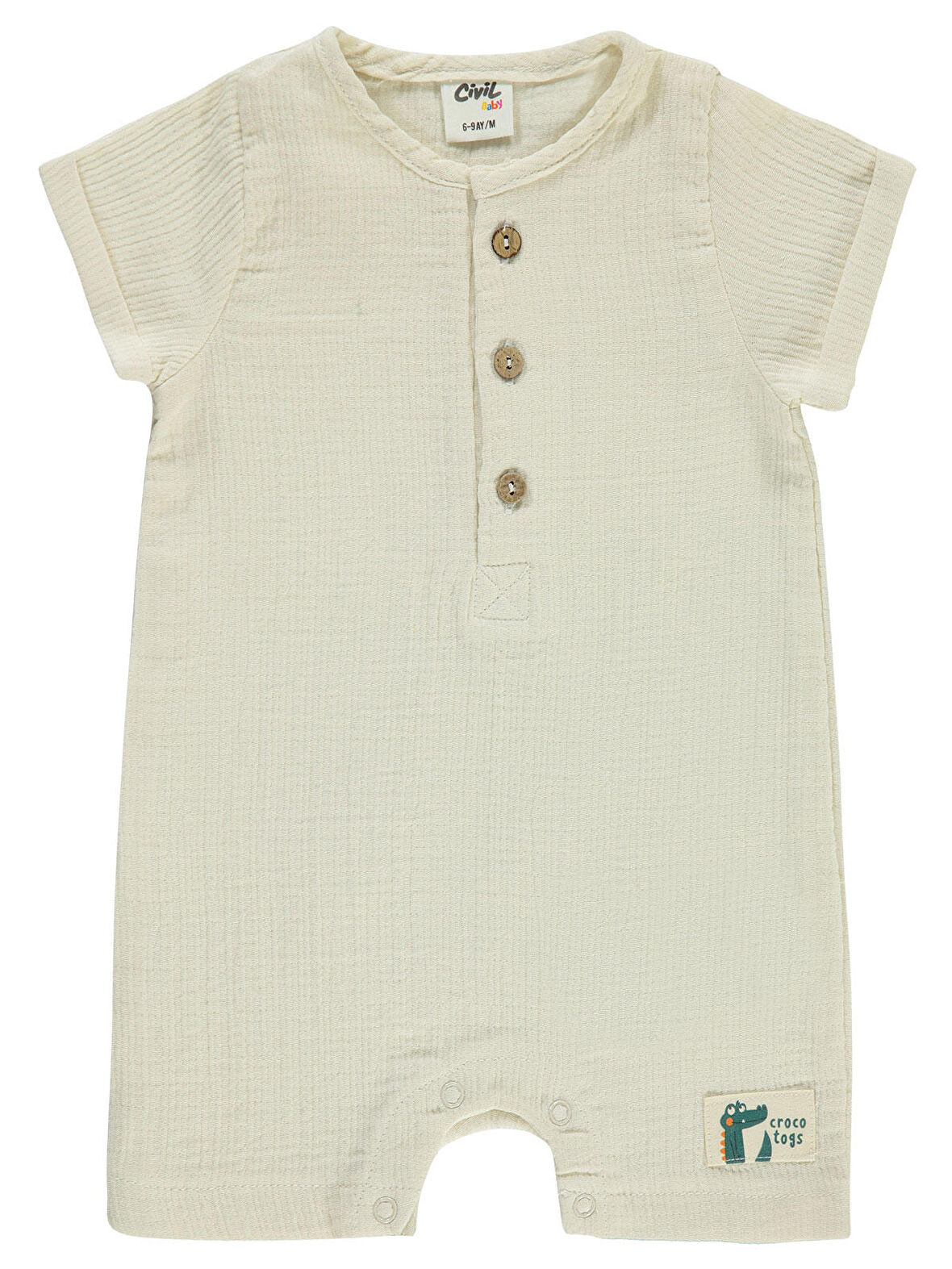 Civil Baby Erkek Bebek Patiksiz Tulum 6-18 Ay Bej