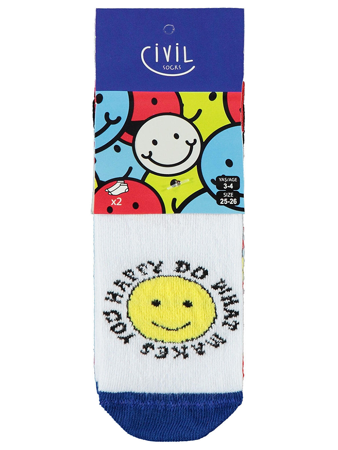 Civil Socks Erkek Çocuk 2'li Patik Çorap Set 3-11 Yaş Beyaz