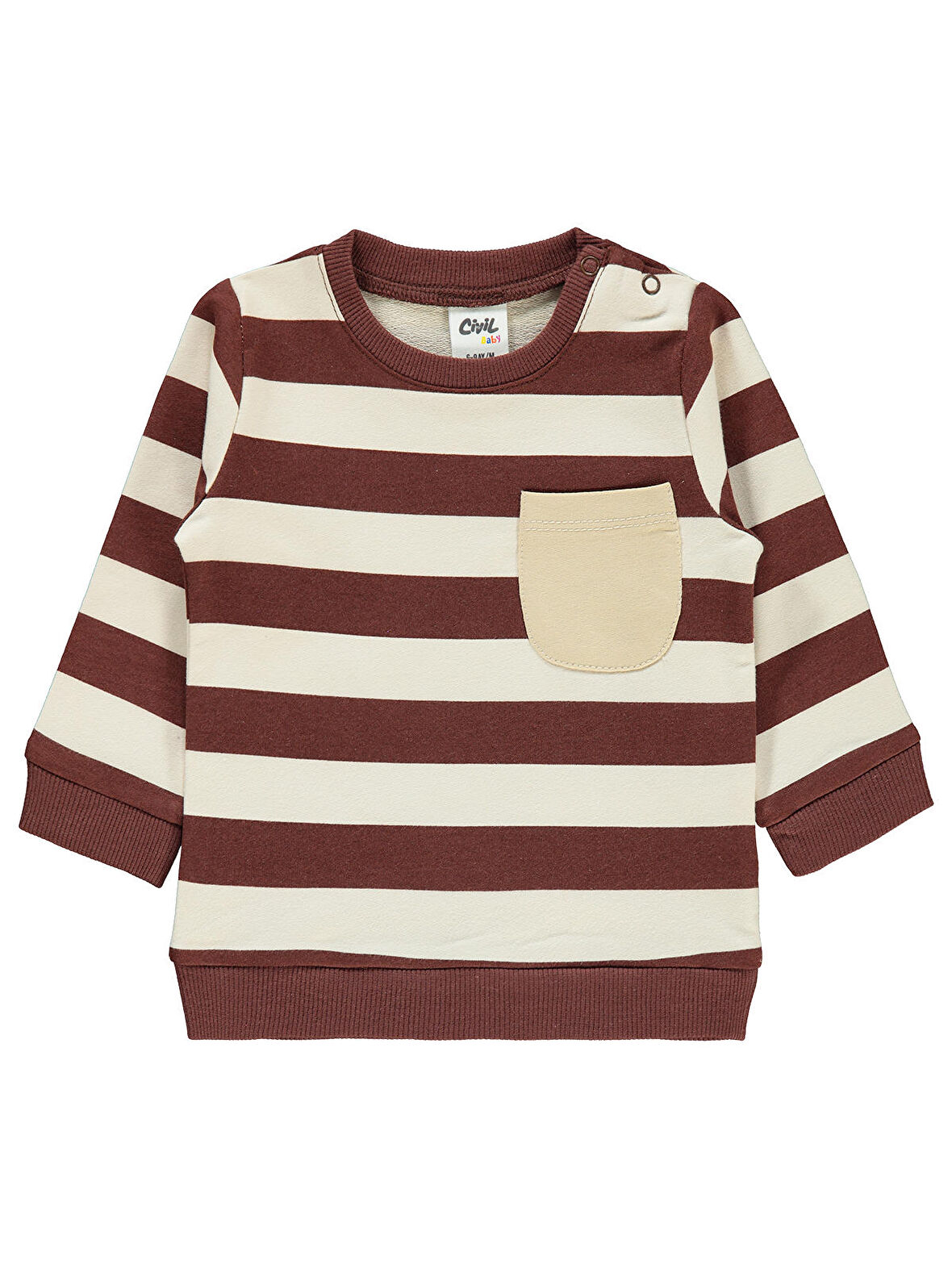 Civil Baby Erkek Bebek Sweatshirt 6-18 Ay Çikolata Kahve