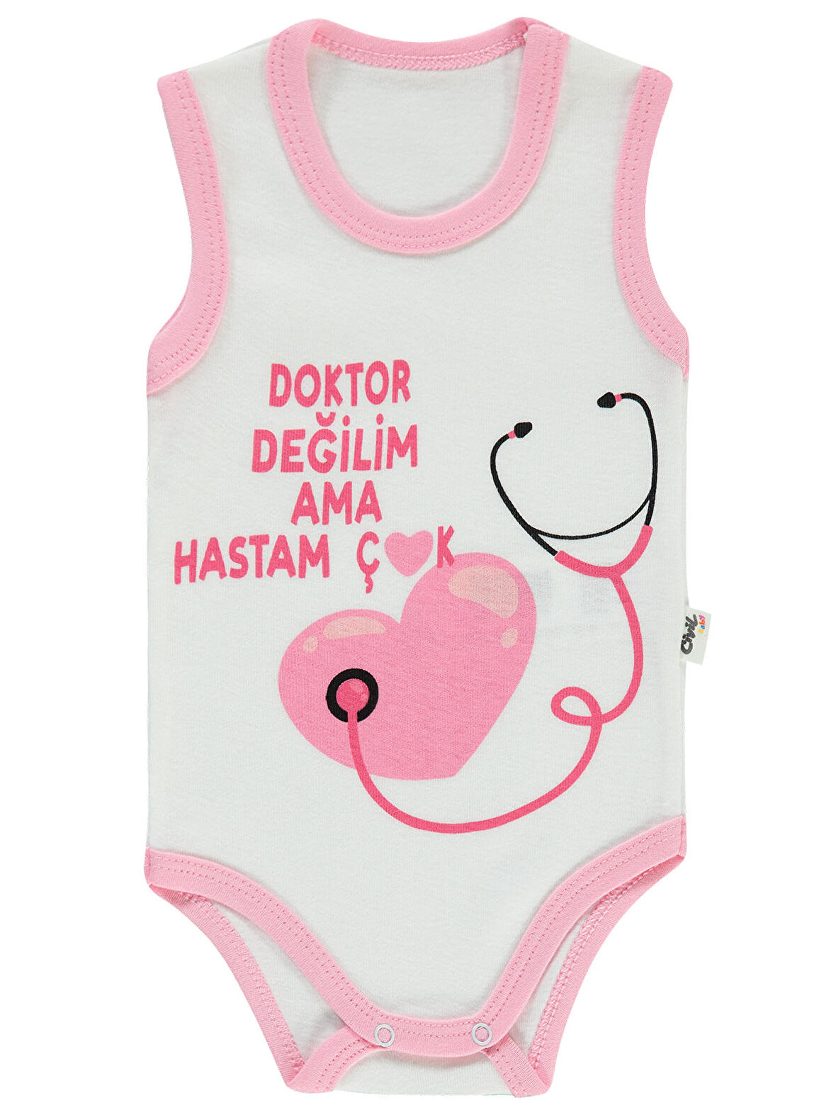 Civil Baby Kız Bebek Çıtçıtlı Badi 1-18 Ay Pembe