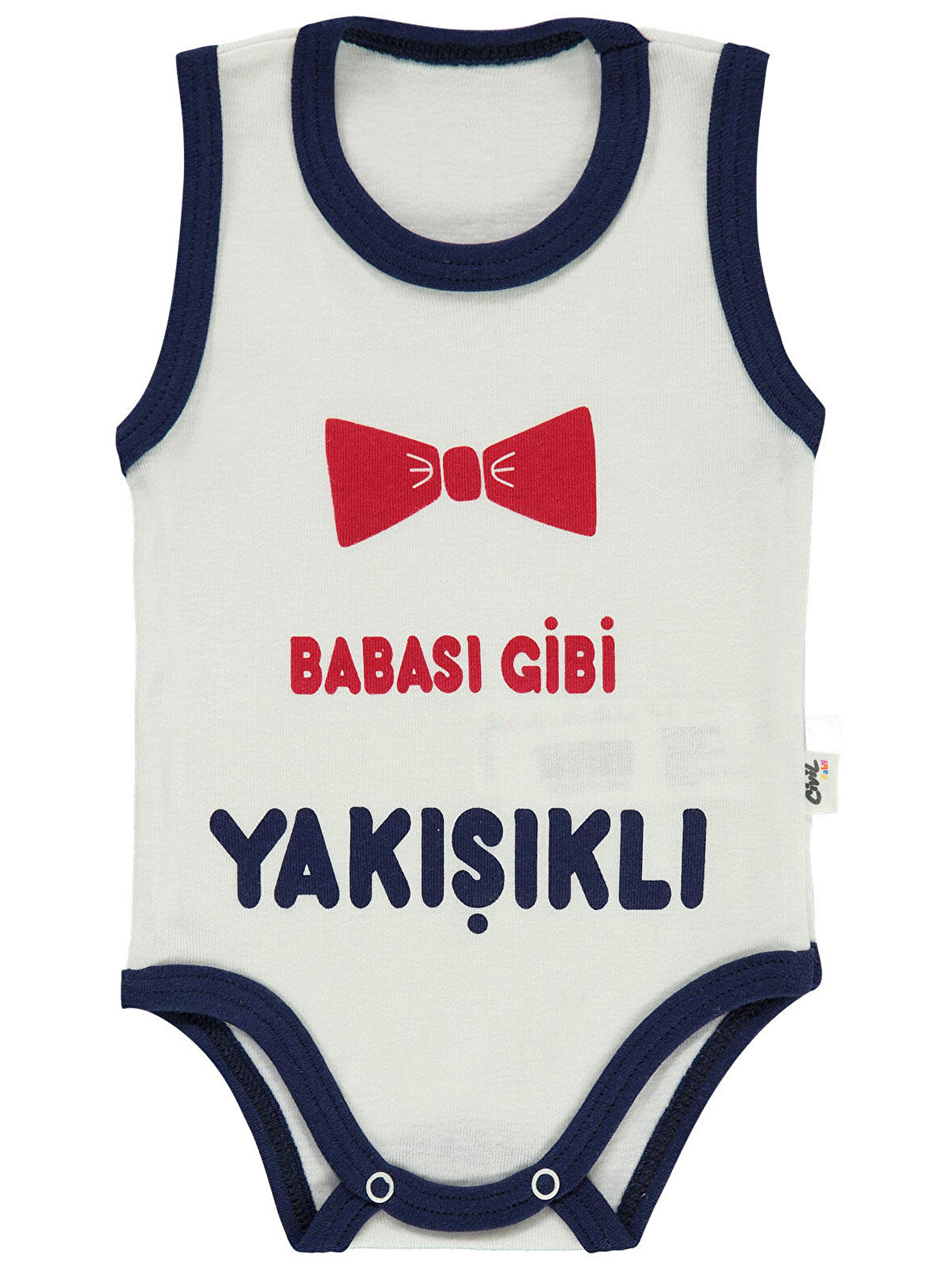 Civil Baby Erkek Bebek Çıtçıtlı Badi 1-18 Ay Lacivert