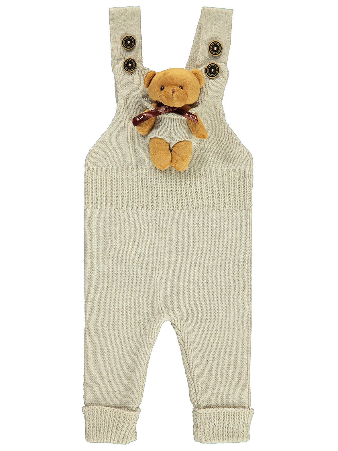 Civil Baby Ayıcıklı Kız Bebek 3 - 6 Ay Tek Salopet Bej