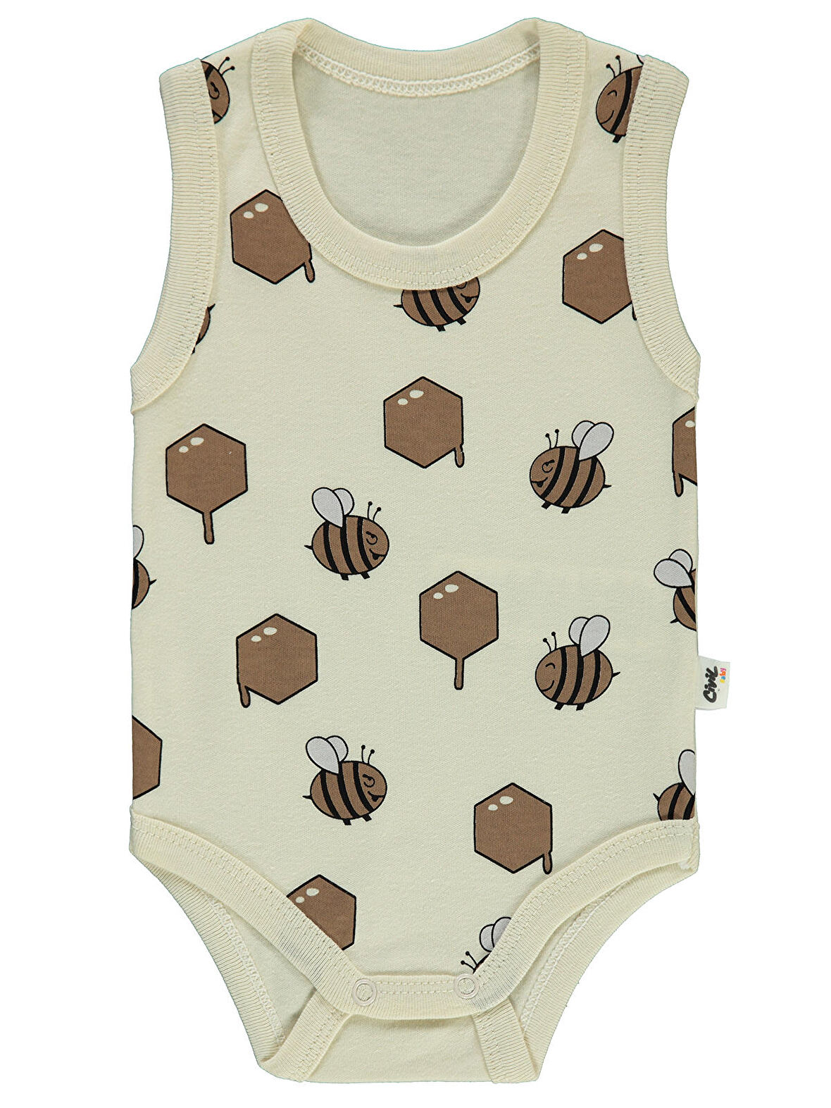 Civil Baby Bebek Çıtçıtlı Badi 1-18 Ay Bej