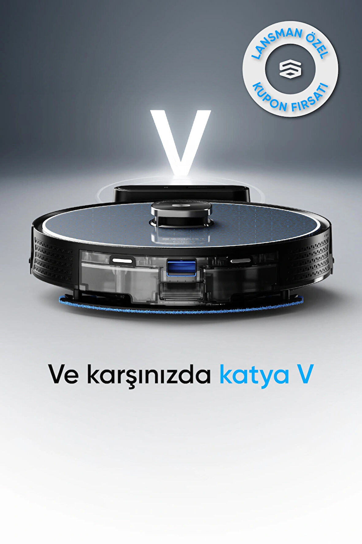 Şımart katya V Akıllı Robot Süpürge 10000Pa Güçlü Emiş Gücü 6400mAh Yüksek Batarya