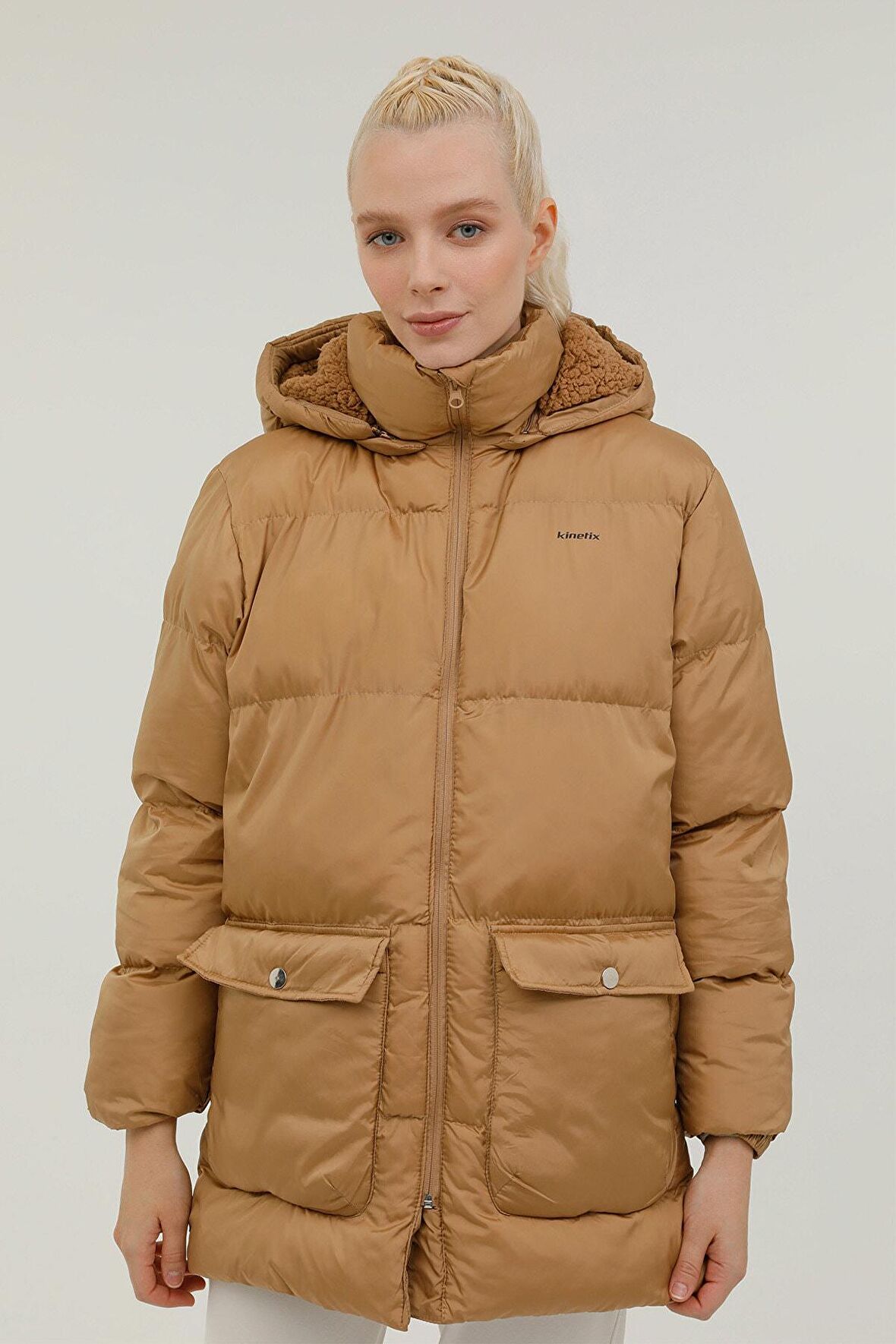 W-bella Coat 2pr Camel Kadın Uzun Kaban