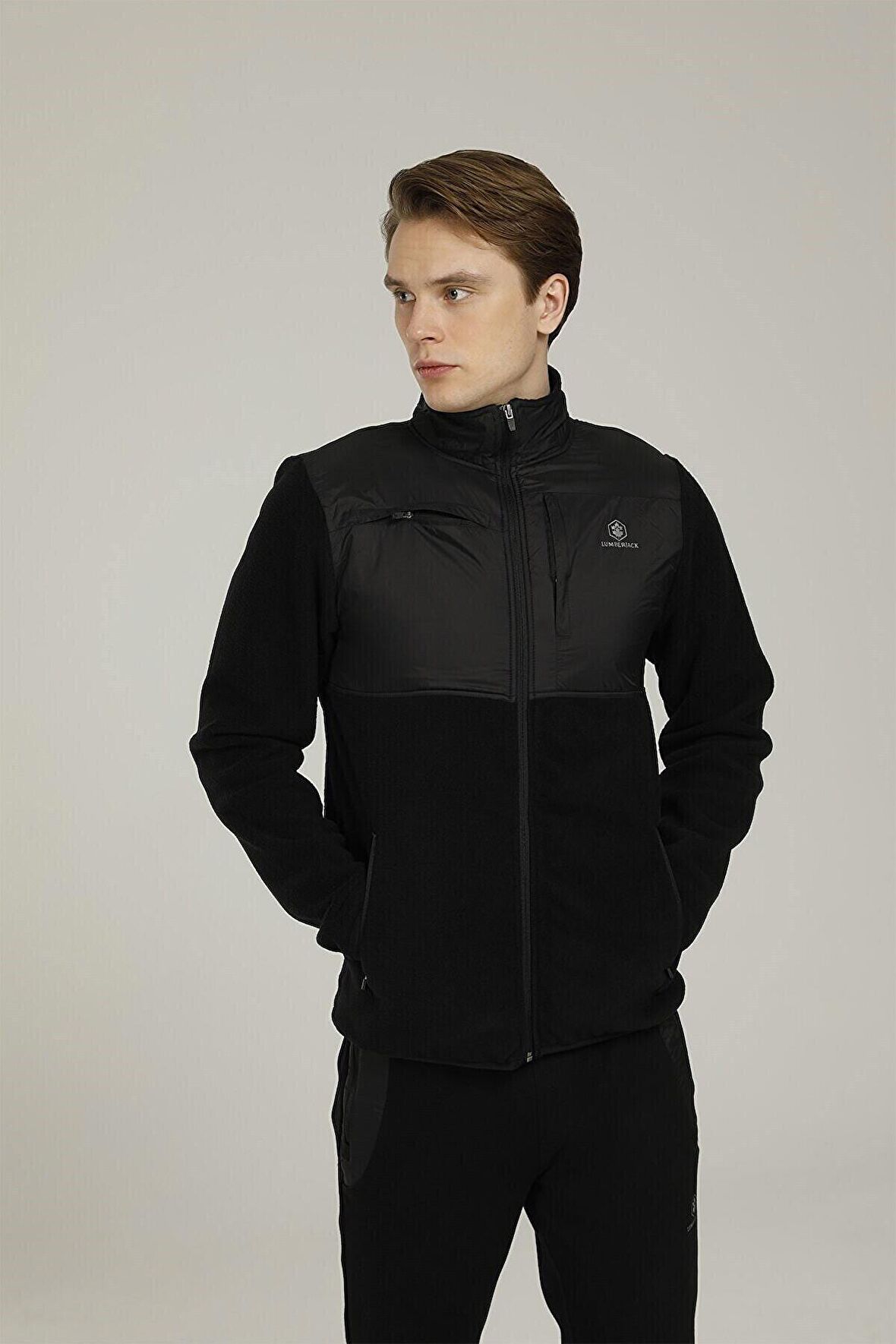 Lumberjack Düz Siyah Erkek Polar Sweatshırt W M-JOSEPH POLAR 2PR,S