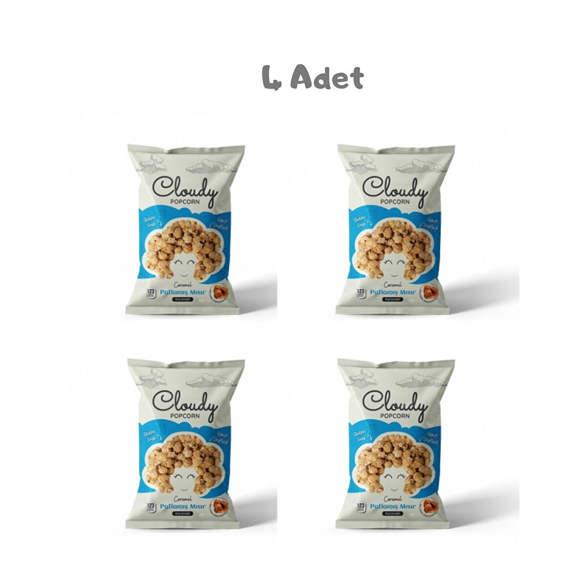 Cloudy Karamel  Popcorn (80 Gr) 4 Adet