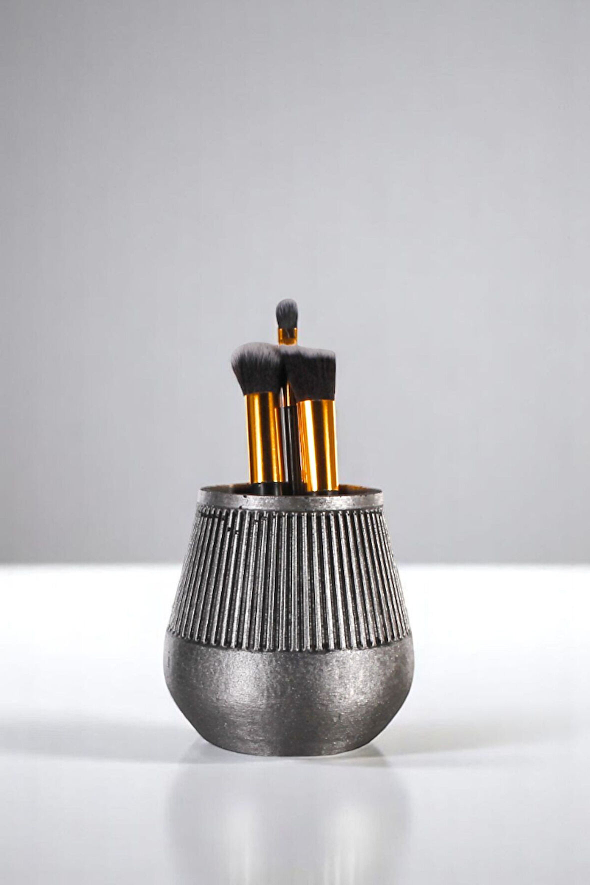 Makyaj Organizeri Makyaj Fırçalığı Makyaj Organizer Düzenleyici Altın Renk Model 88