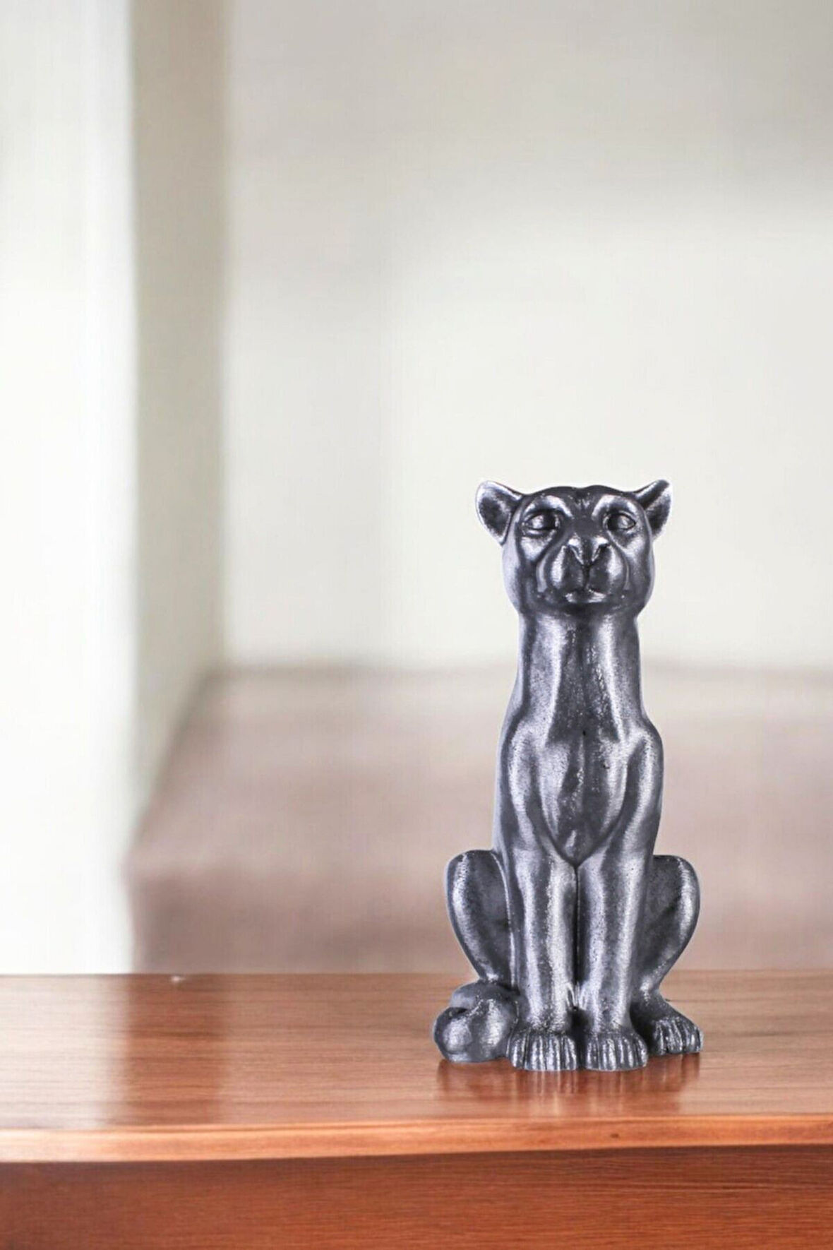 Dekoratif Obje Biblo Ev Dekorasyon Heykel Salon Masa Üstü Süs Eşyası Kedi Siyah Model 60