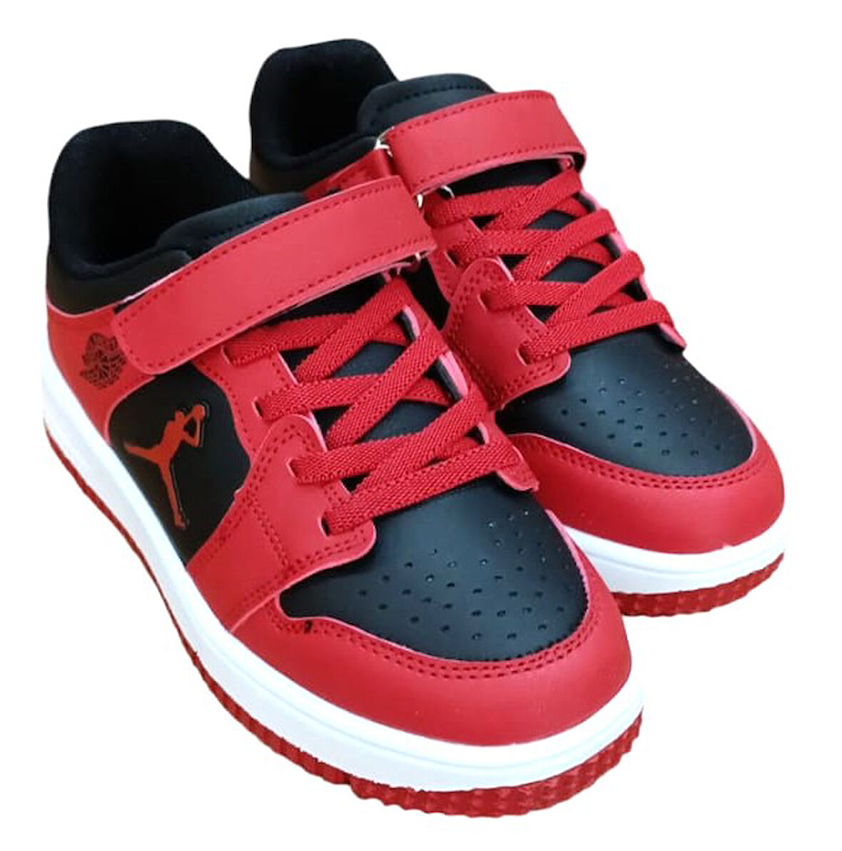 Cool Haykat Çocuk Bantlı Sneaker Siyah - Kırmızı 1