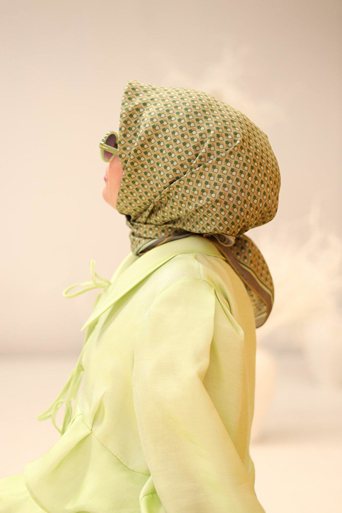 Silk Home Tivil İpek Eşarp IST11438-31  Açık Vizon, Petrol Yeşili, Hardal, Mor