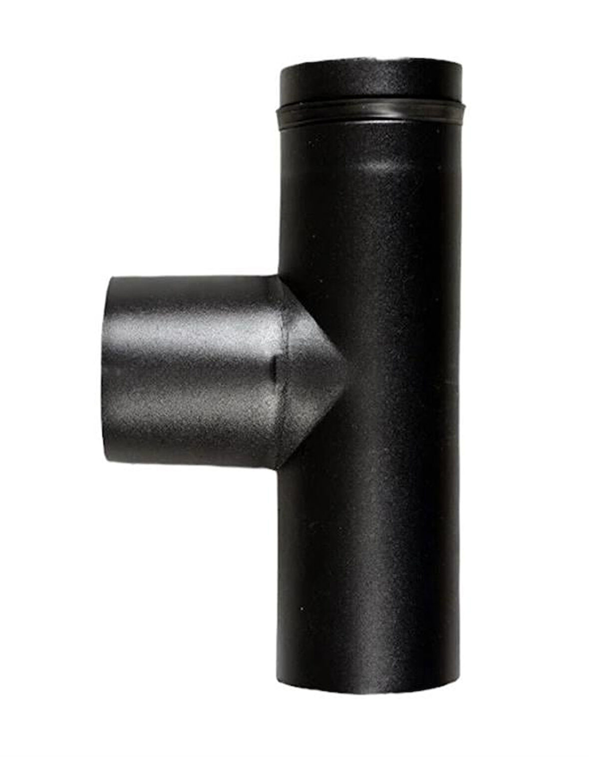 PELET SOBA BORUSU TE 90 / BOY: 4 CM / ÇAP: 8 CM / MAT SİYAH / 304 KROM / CONTALI / BABA'S STOVE