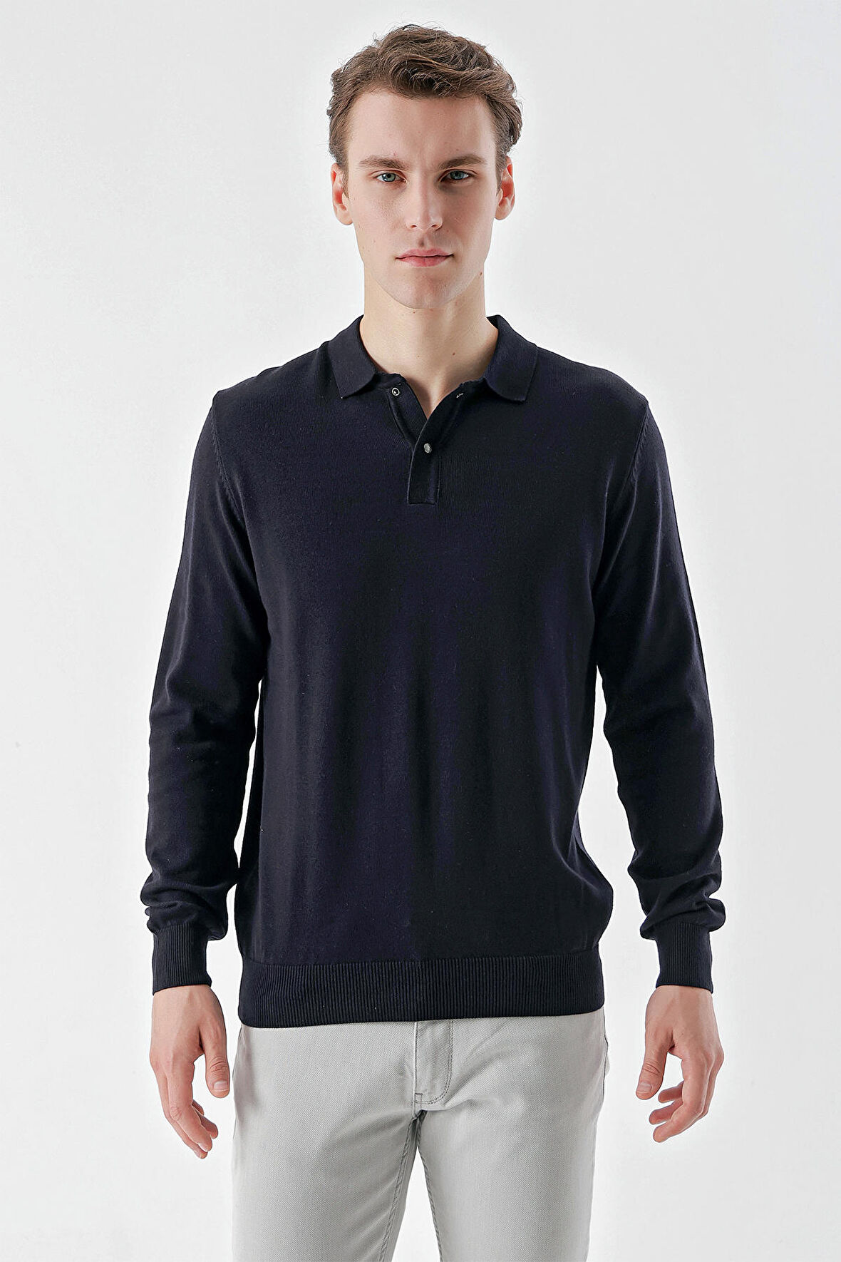  Erkek Marine Basic Polo Yaka Dynamic Fit Rahat Kesim Triko