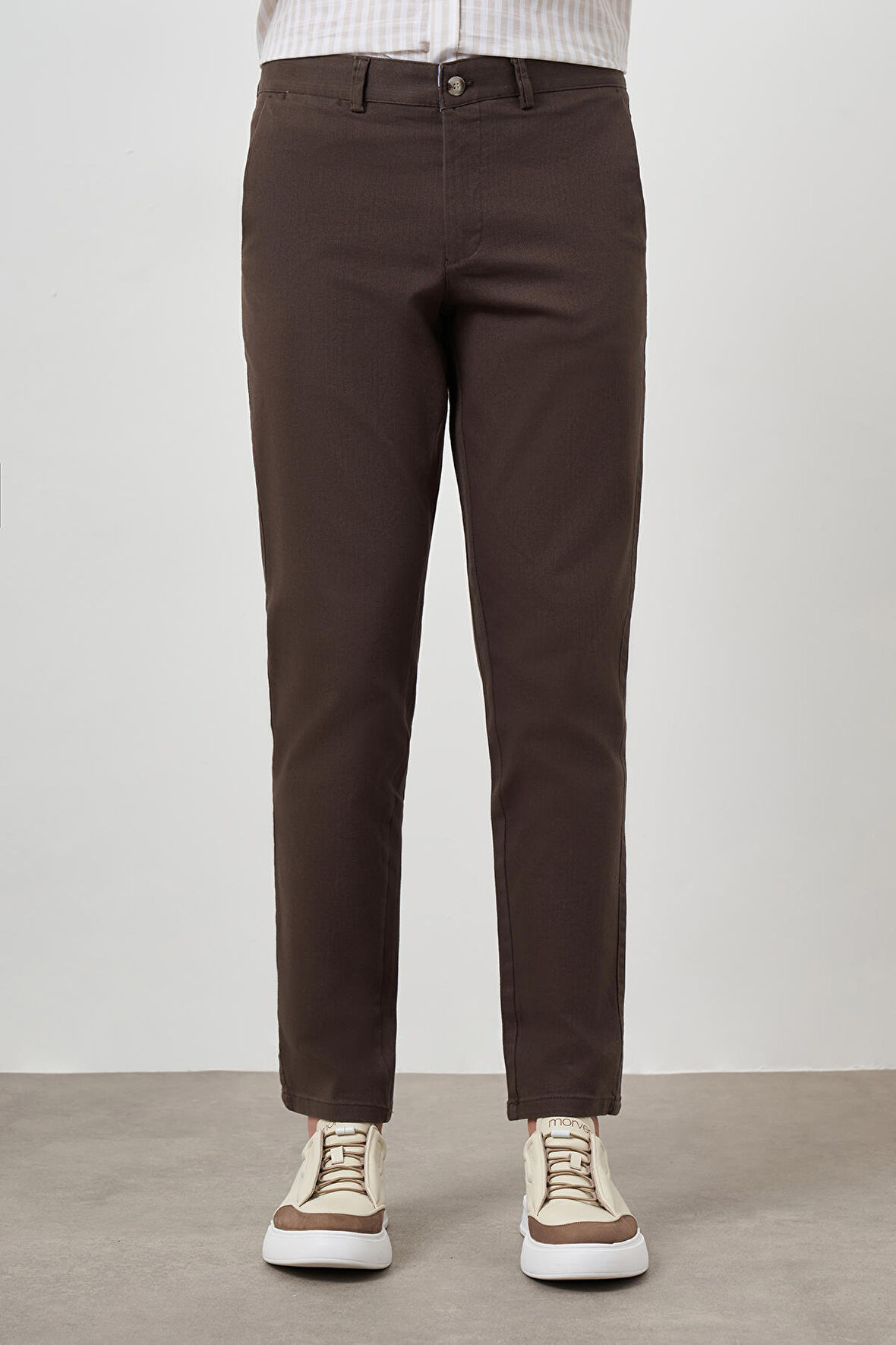  Erkek Haki Pamuk Yan Cep Dynamic Fit Chino Pantolon