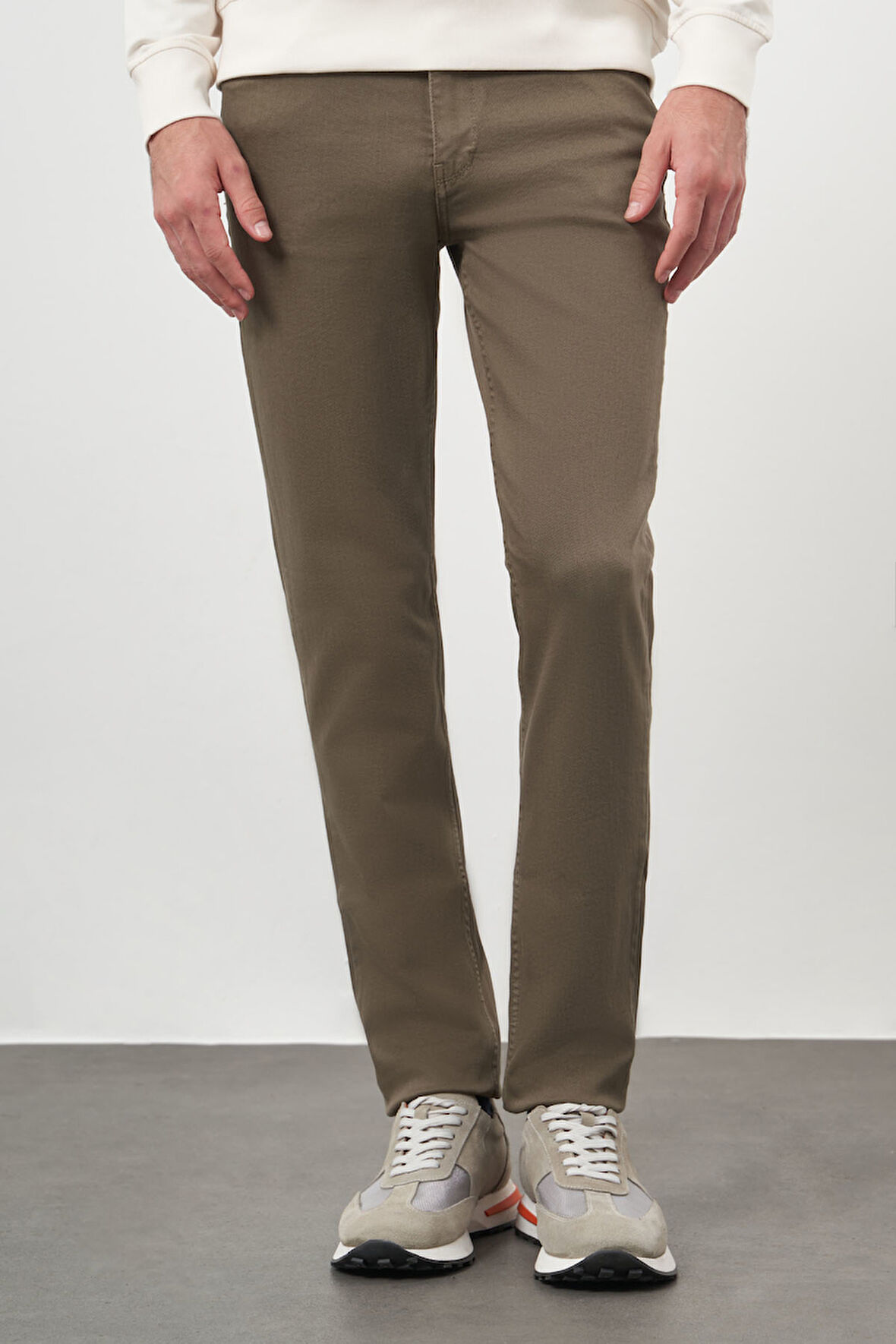  Erkek Haki Mevsimlik Pamuk 5 Cep Dynamic Fit Jean Pantolon