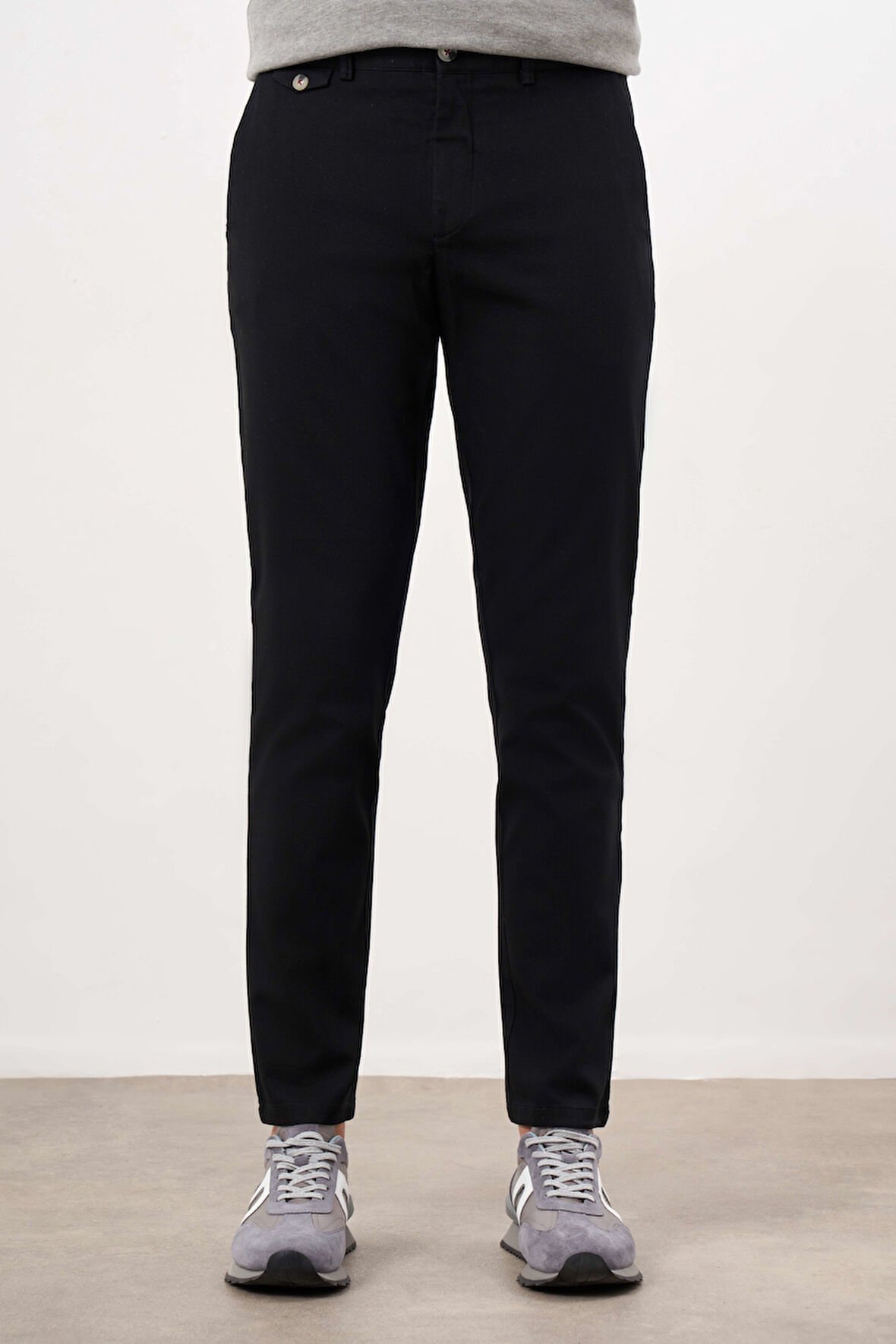  Erkek Siyah Yazlık Pamuk Yan Cep Slim Fit Chino Pantolon