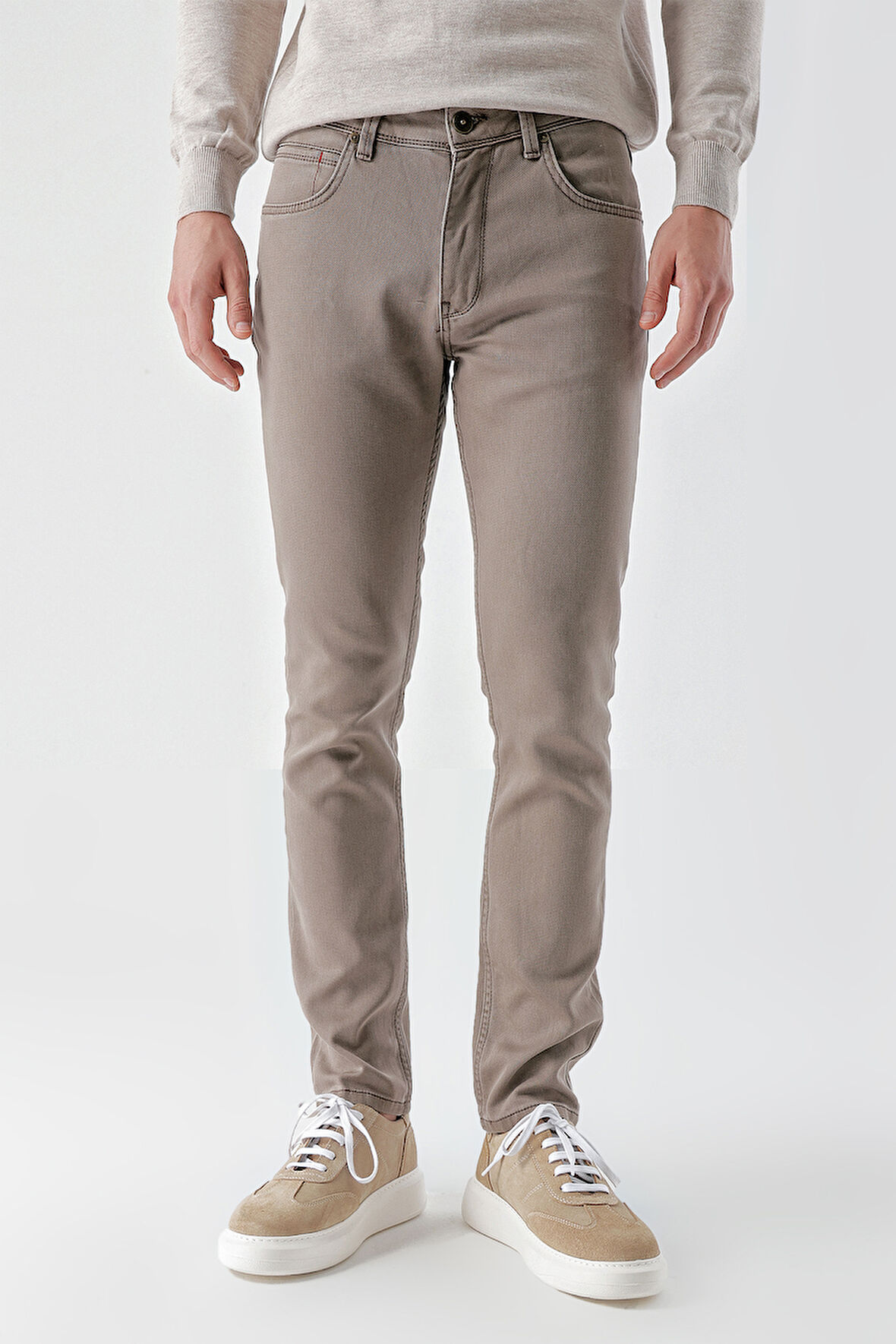  Erkek Vizon Mevsimlik Pamuk 5 Cep Slim Fit Jean Pantolon