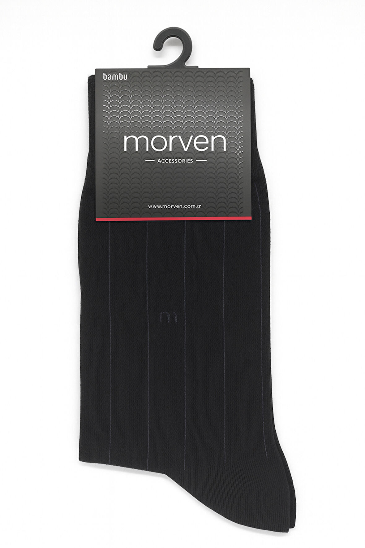  Erkek Siyah Bambu Desenli Soket Çorap