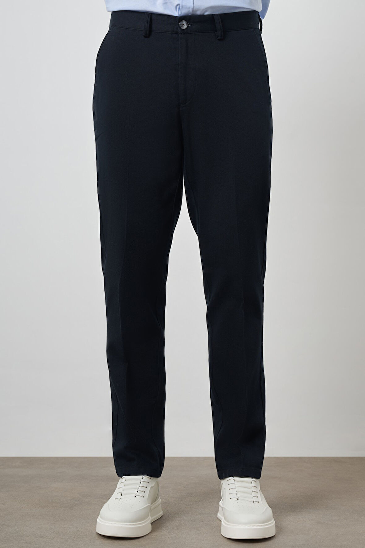  Erkek Lacivert Pamuk Yan Cep Dynamic Fit Chino Pantolon