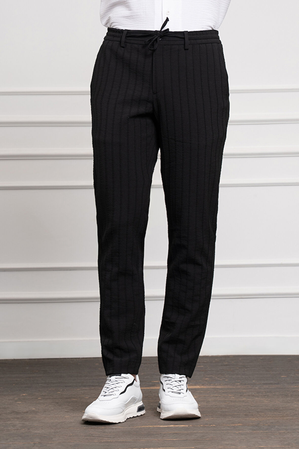  Erkek Siyah Poliviskon Jogger Dynamic Fit Rahat Kesim Pantolon