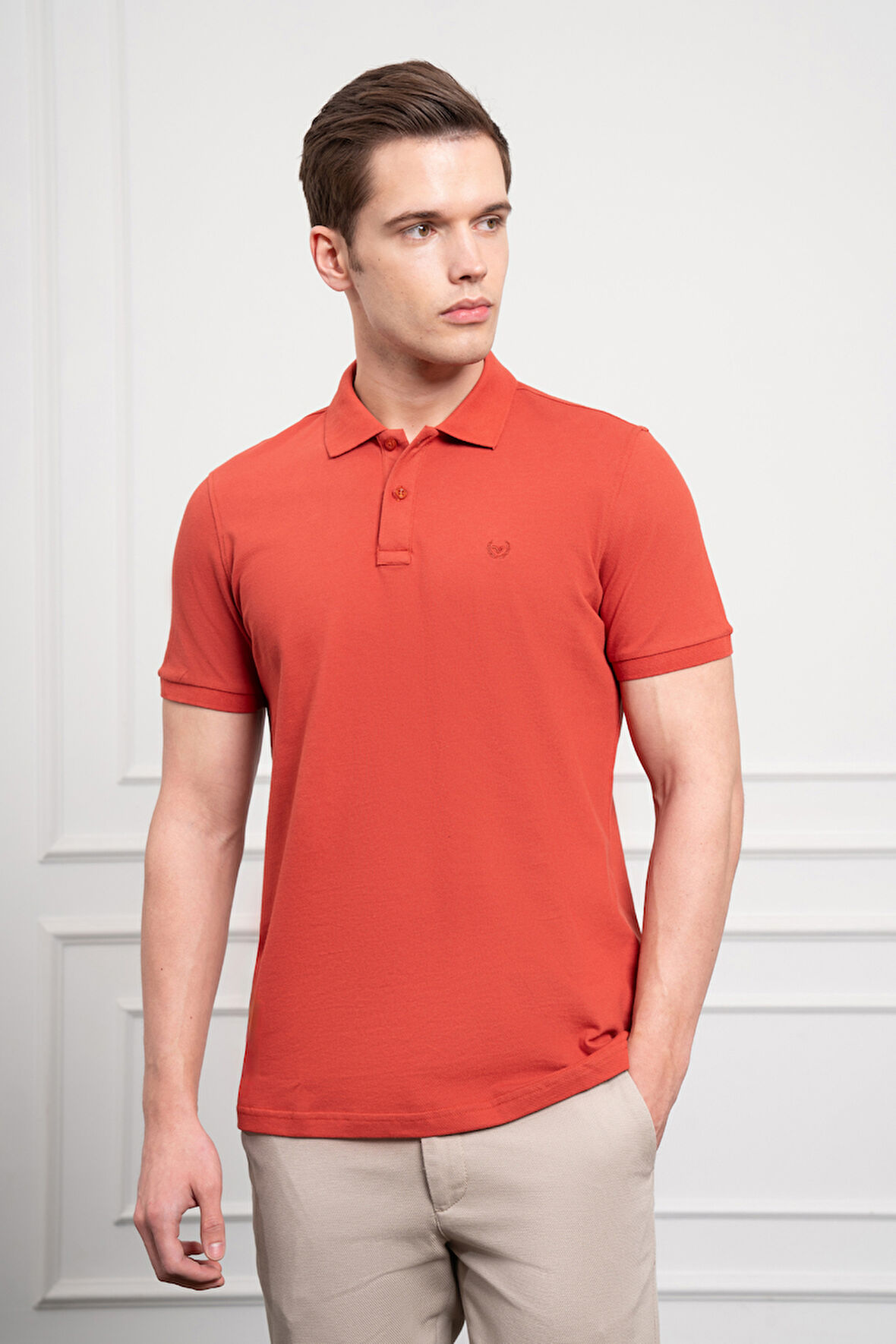  Erkek Tarçın Basic Polo Yaka Dynamic Fit T-Shirt