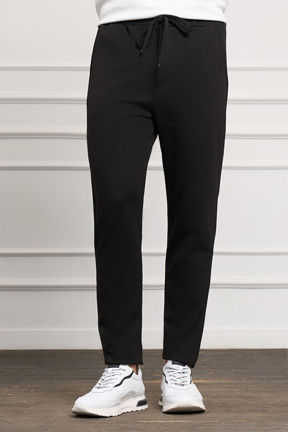  Erkek Siyah Slim Fit  Lastikli Jogger Pantolon