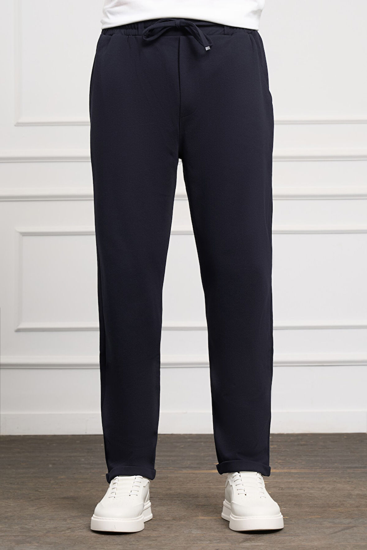  Erkek Lacivert Slim Fit  Lastikli Jogger Pantolon