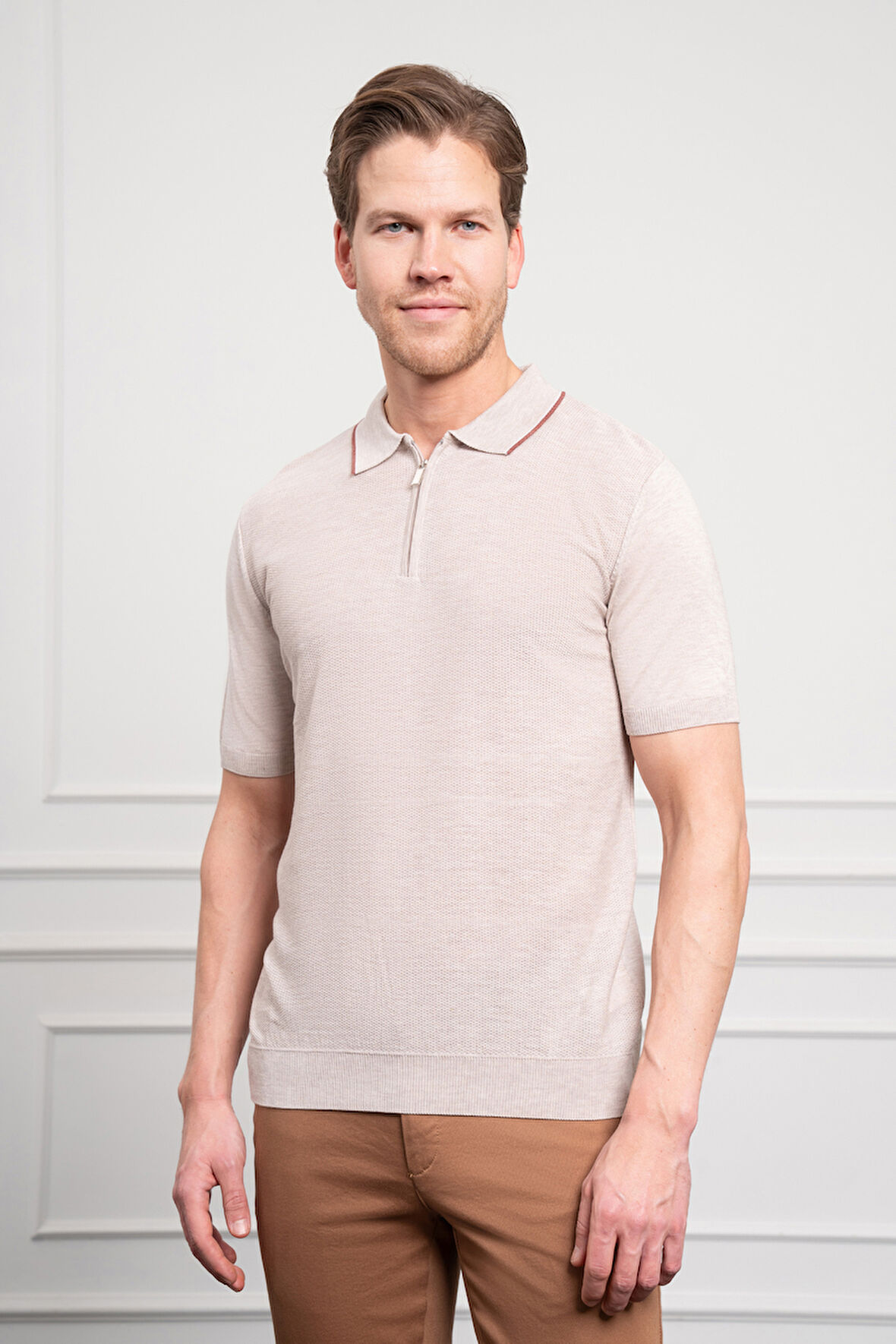  Erkek Kemik Trend  Polo Yaka Dinamik Fit Rahat Kesim T-Shirt