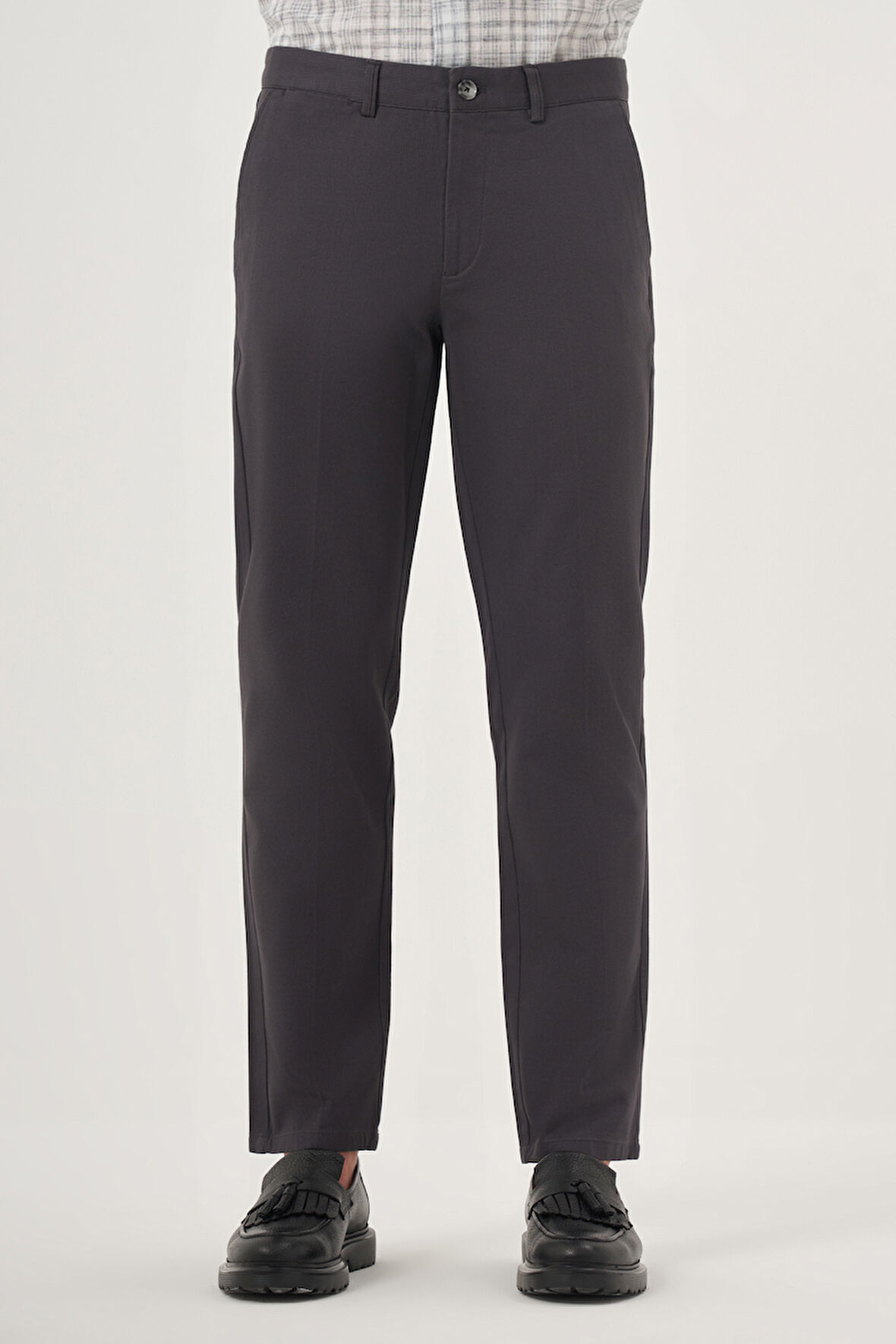 Erkek Gri Chino Dynamic Fit Kışlık Pantolon