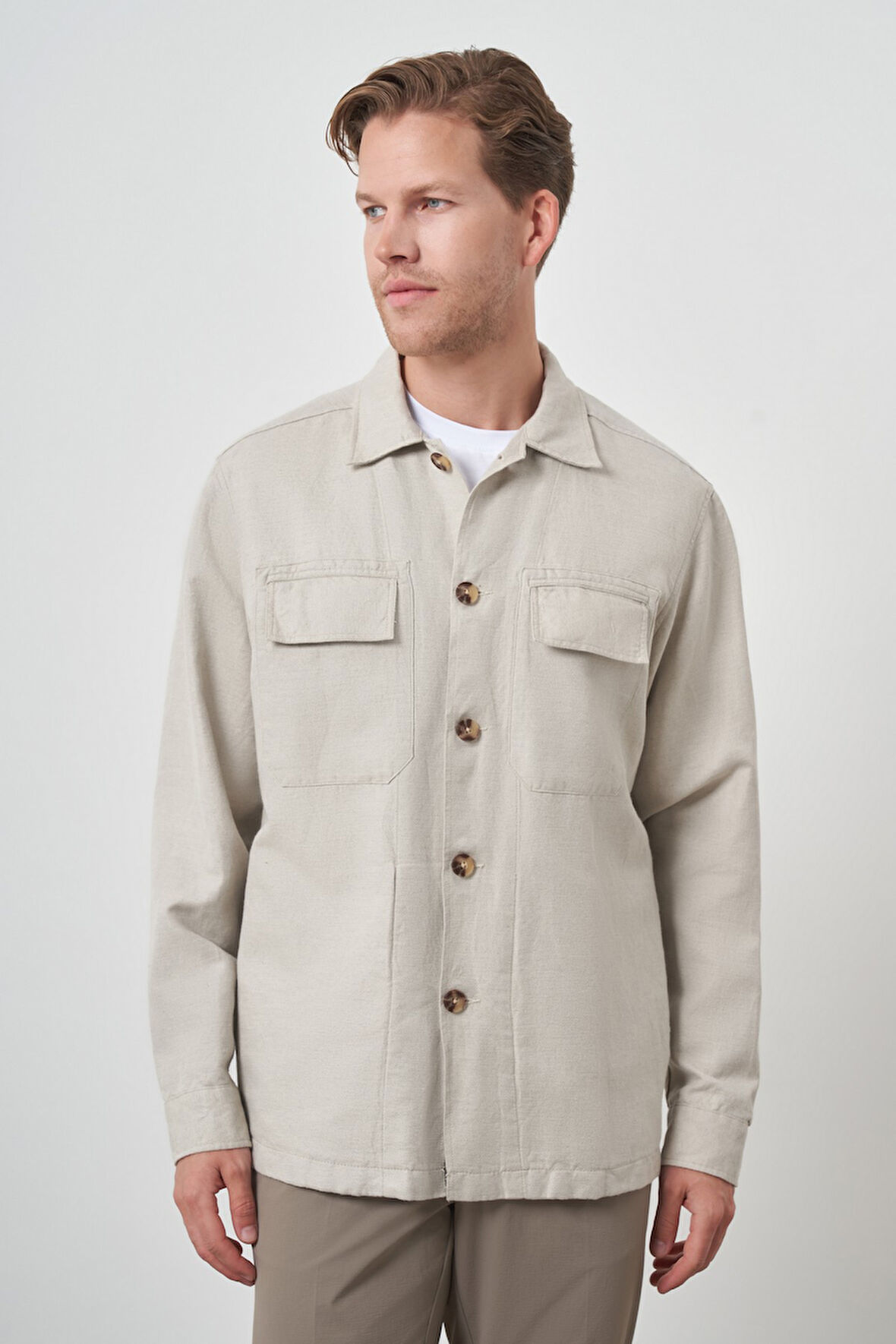  Erkek Vizon Worker Gömlek Ceket