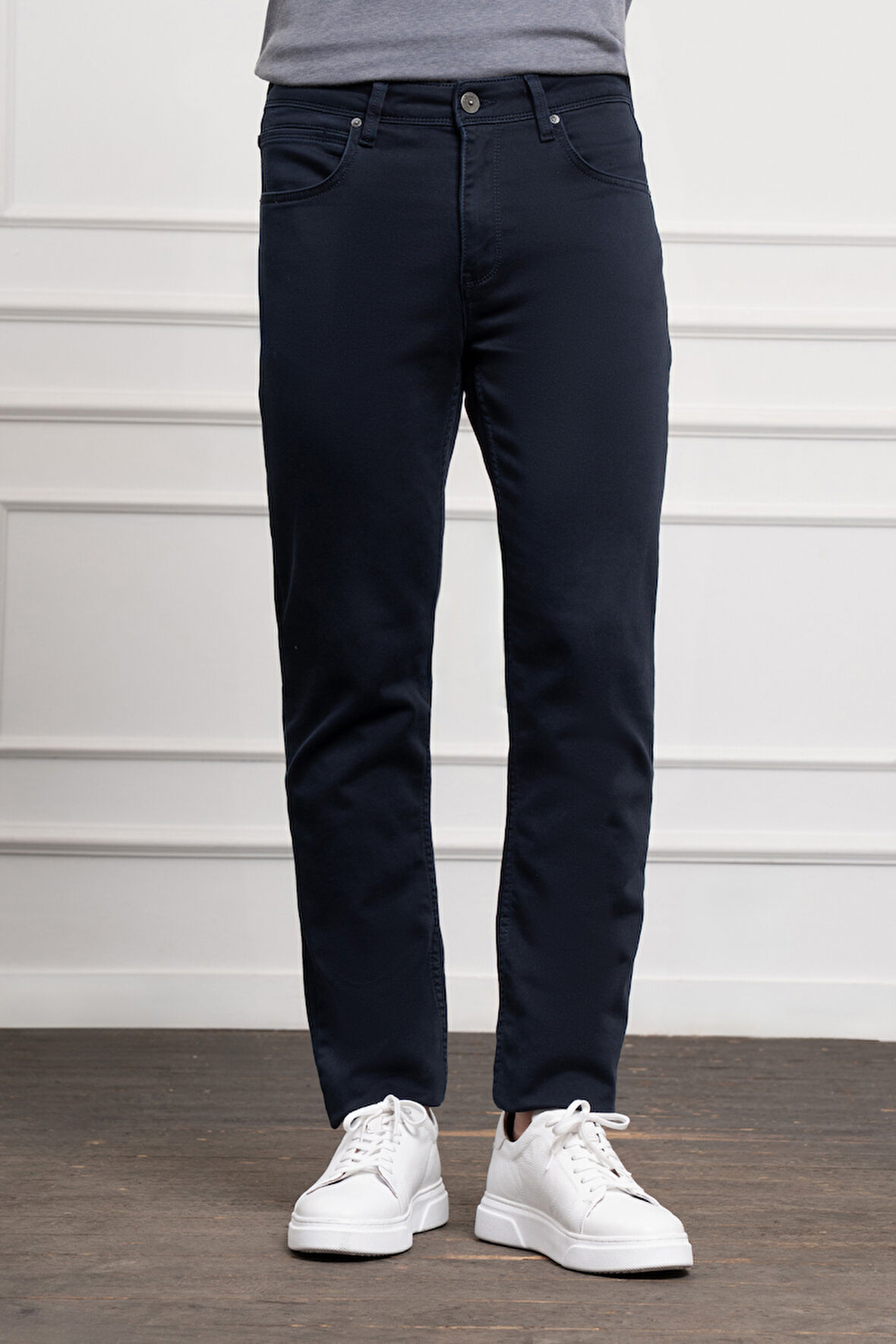  Erkek Lacivert Mevsimlik Pamuk 5 Cep Dynamic Fit Jean Pantolon